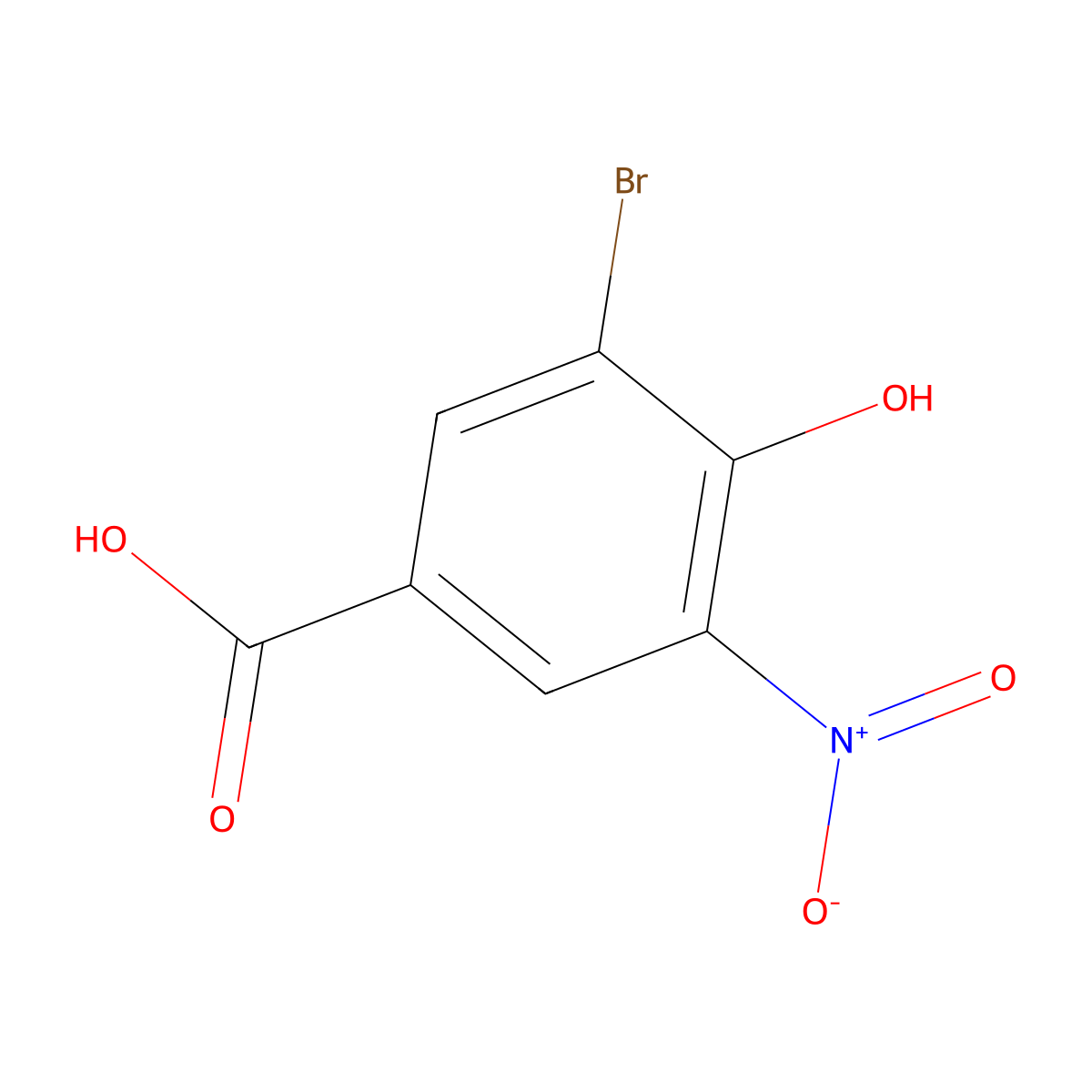3-Bromo-4-hydroxy-5-nitrobenzoic acid molecular structure, CAS 67175-27-3