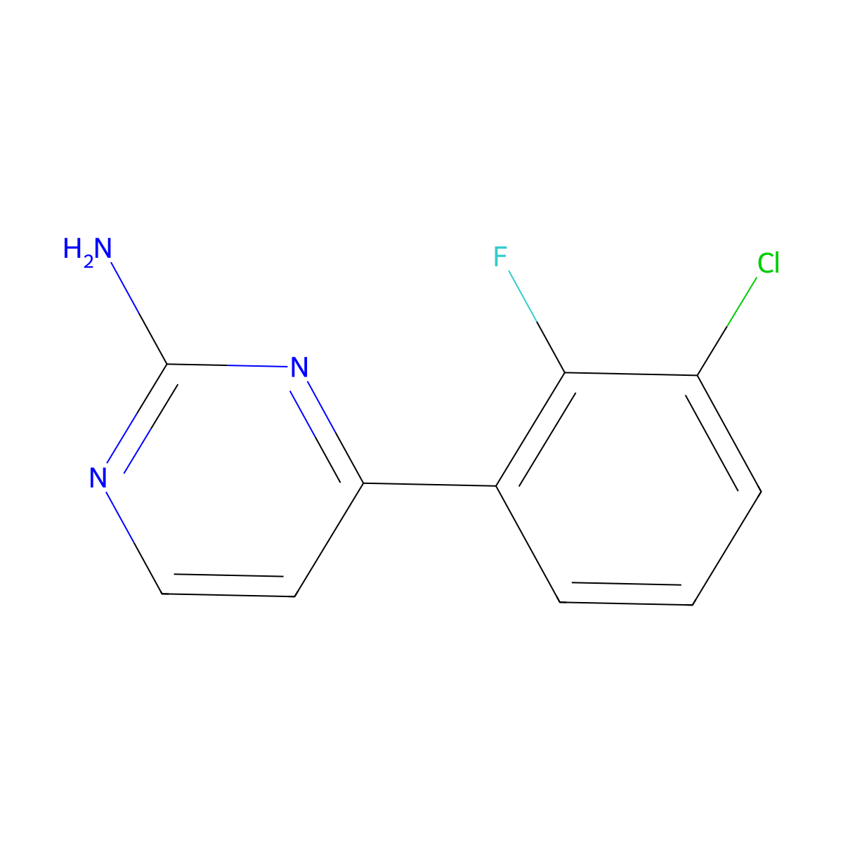 4-(3-Chloro-2-fluorophenyl)pyrimidin-2-amine molecular structure, CAS 671754-13-5