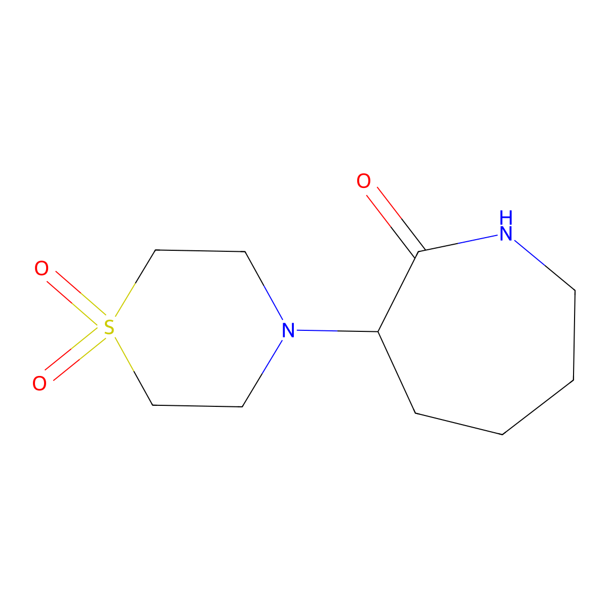 3-(1,1-Dioxidothiomorpholino)azepan-2-one molecular structure, CAS 671754-68-0