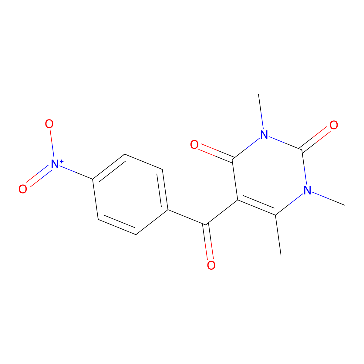 1,3,6-Trimethyl-5-(4-nitrobenzoyl)pyrimidine-2,4-dione molecular structure, CAS 671758-28-4
