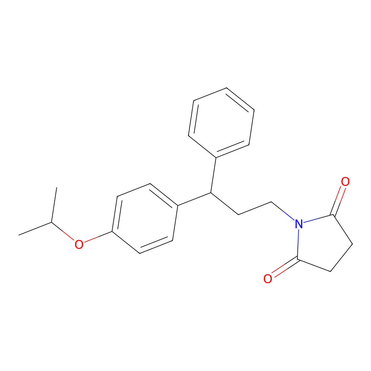 1-[3-Phenyl-3-(4-propan-2-yloxyphenyl)propyl]pyrrolidine-2,5-dione molecular structure, CAS 671760-33-1