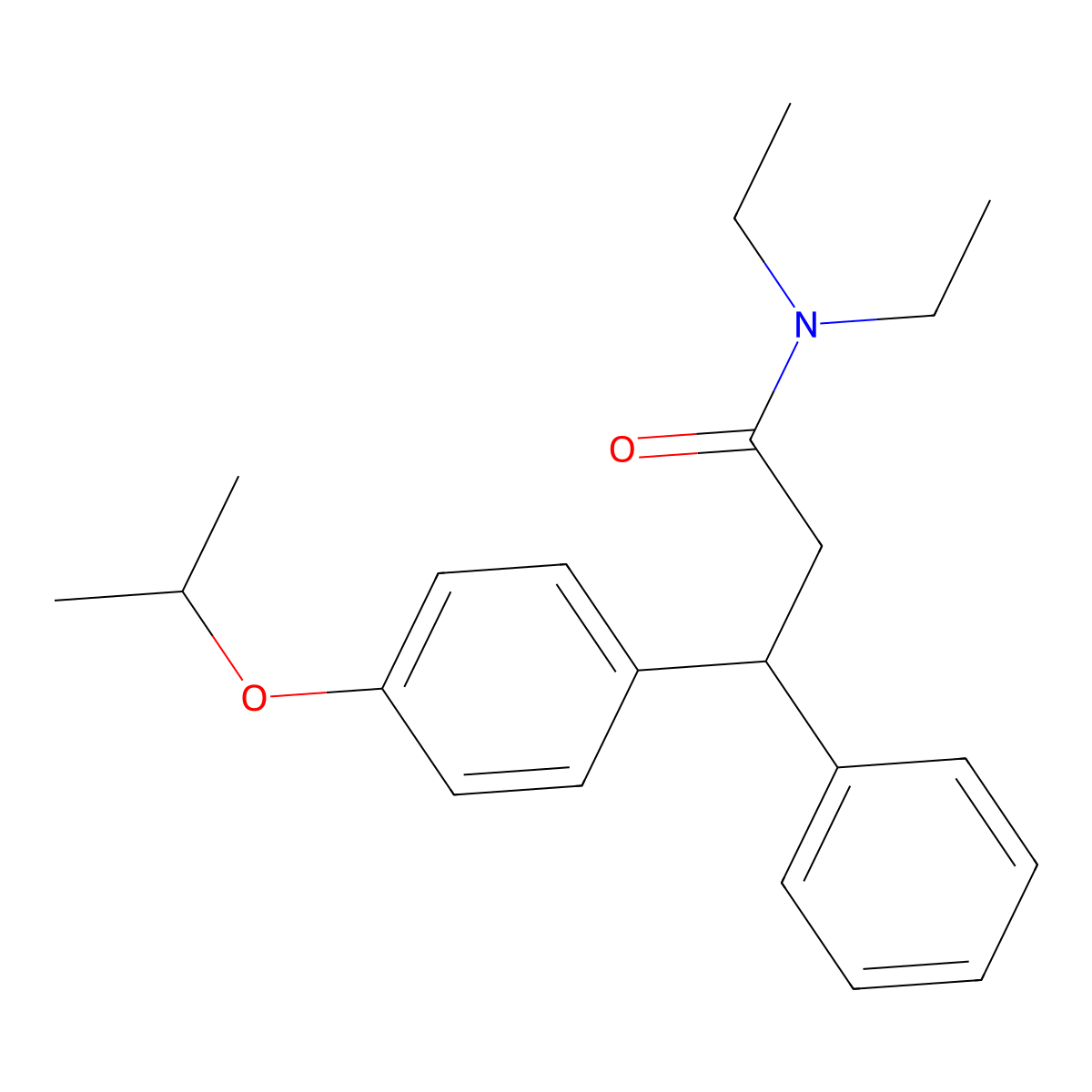N,N-diethyl-3-phenyl-3-(4-propan-2-yloxyphenyl)propanamide molecular structure, CAS 671760-80-8
