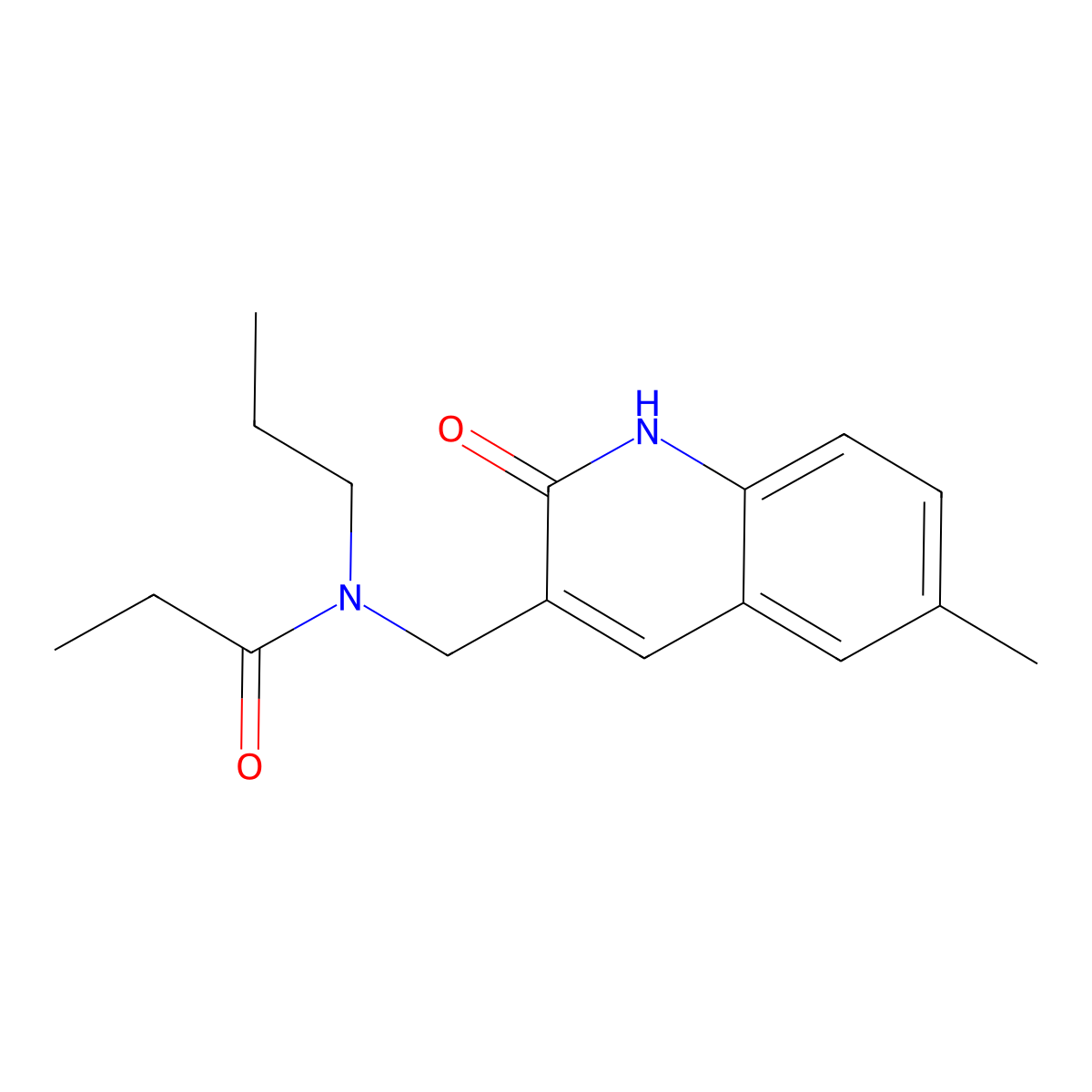 N-[(6-methyl-2-oxo-1H-quinolin-3-yl)methyl]-N-propylpropanamide molecular structure, CAS 671762-02-0