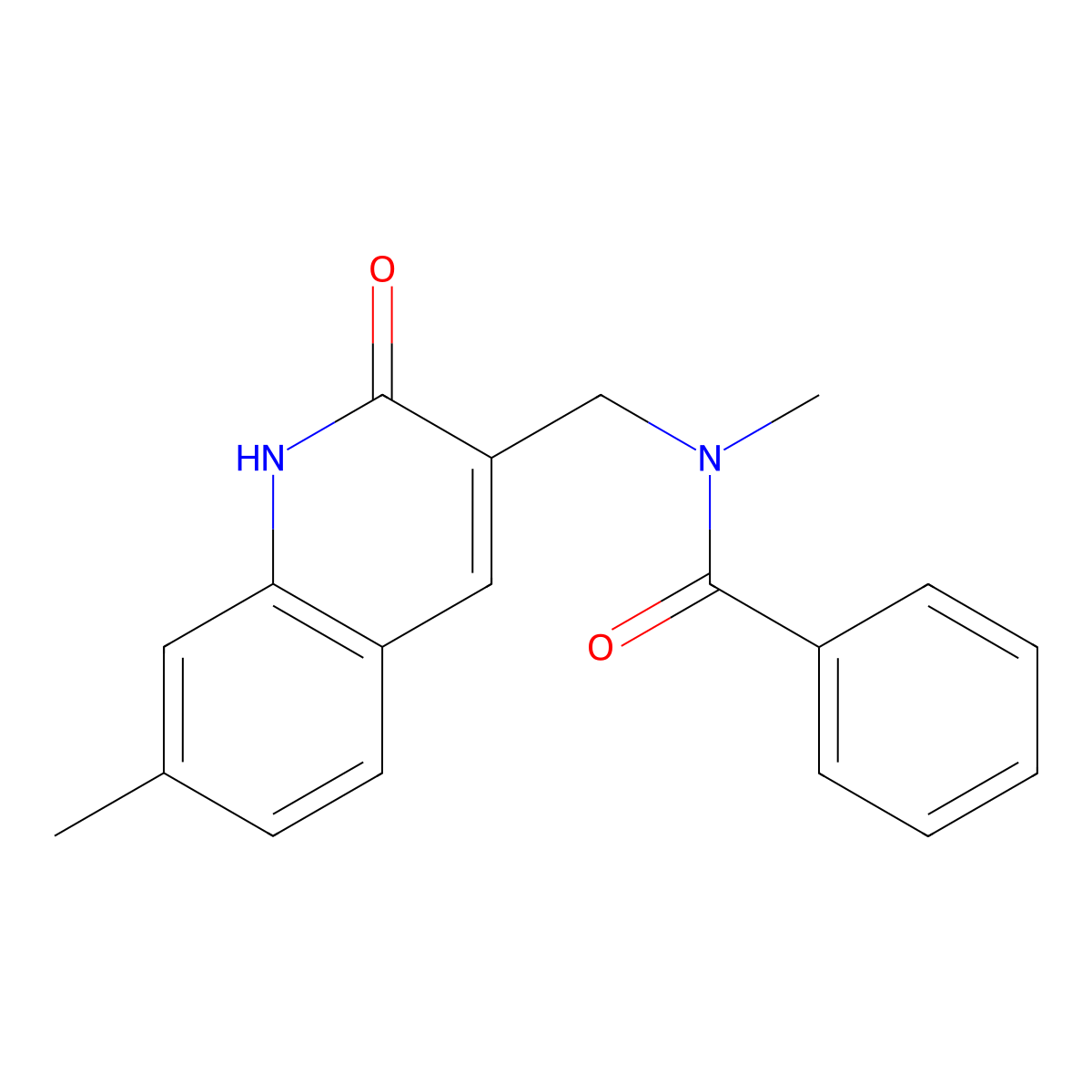 N-methyl-N-[(7-methyl-2-oxo-1H-quinolin-3-yl)methyl]benzamide molecular structure, CAS 671763-84-1