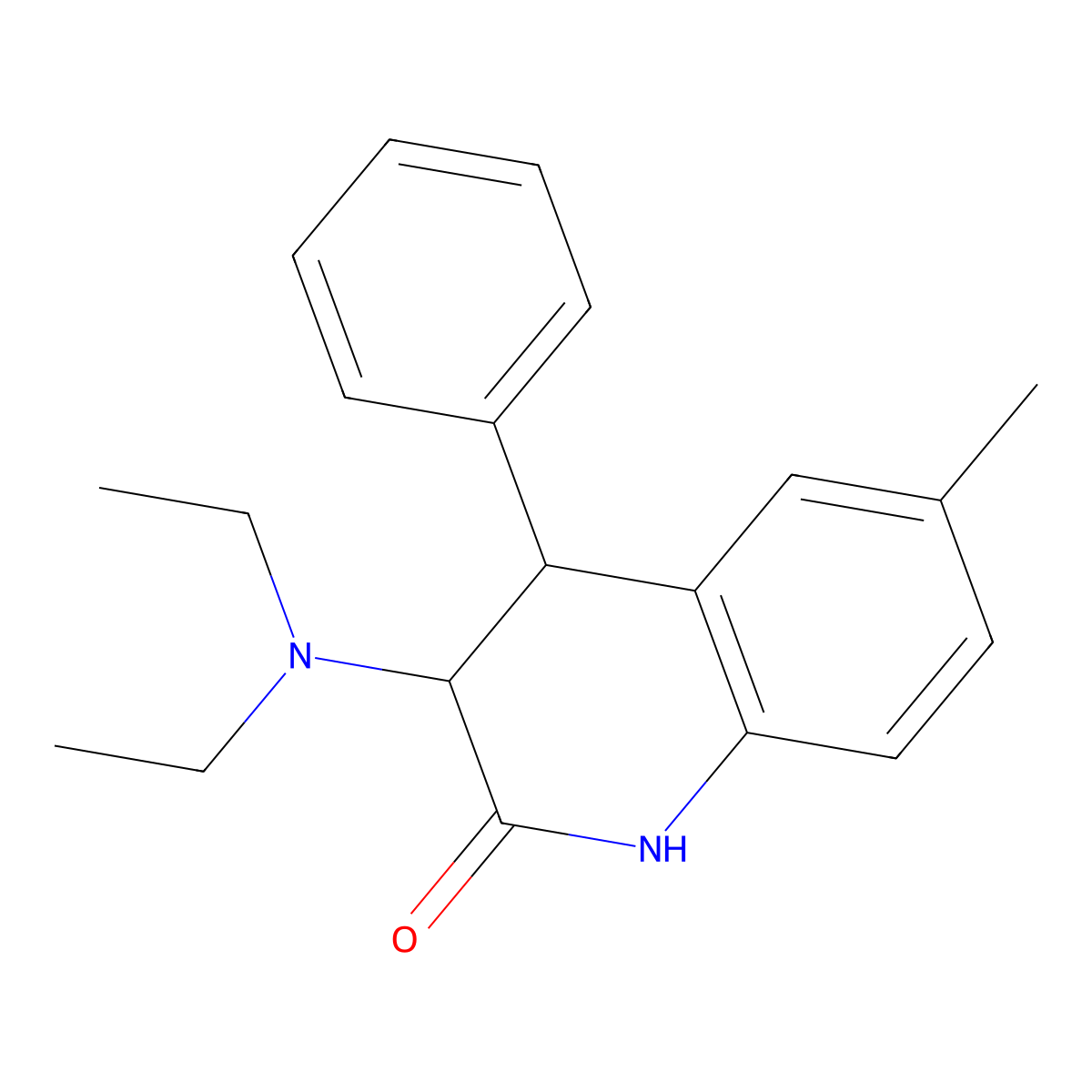 3-(diethylamino)-6-methyl-4-phenyl-3,4-dihydro-1H-quinolin-2-one molecular structure, CAS 671765-12-1