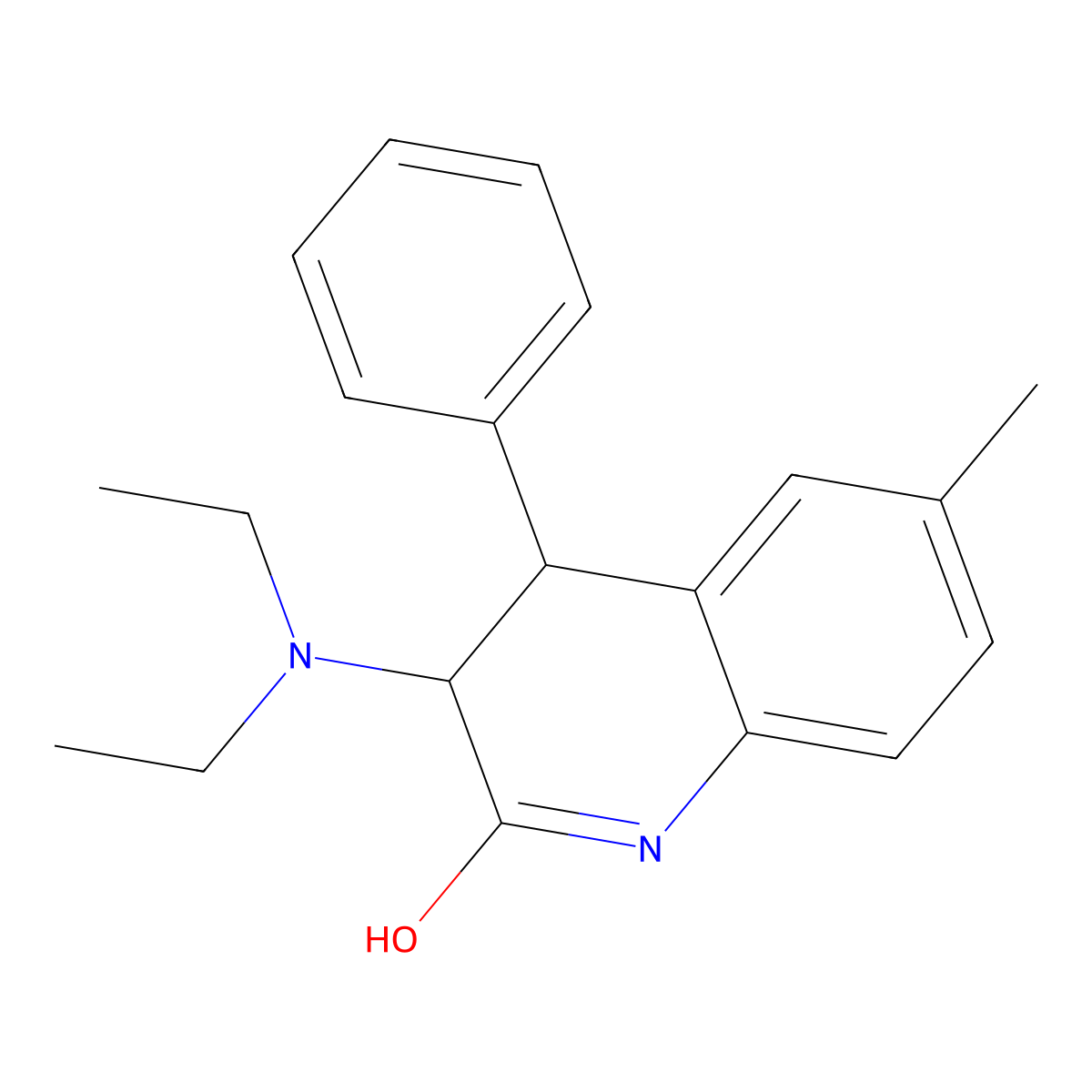 3-(diethylamino)-6-methyl-4-phenyl-3,4-dihydro-1H-quinolin-2-one molecular structure, CAS 671765-12-1