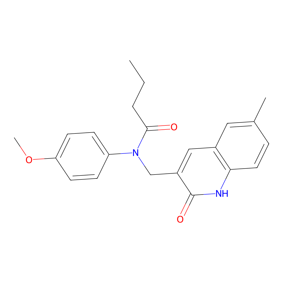 N-(4-methoxyphenyl)-N-[(6-methyl-2-oxo-1H-quinolin-3-yl)methyl]butanamide molecular structure, CAS 671766-21-5