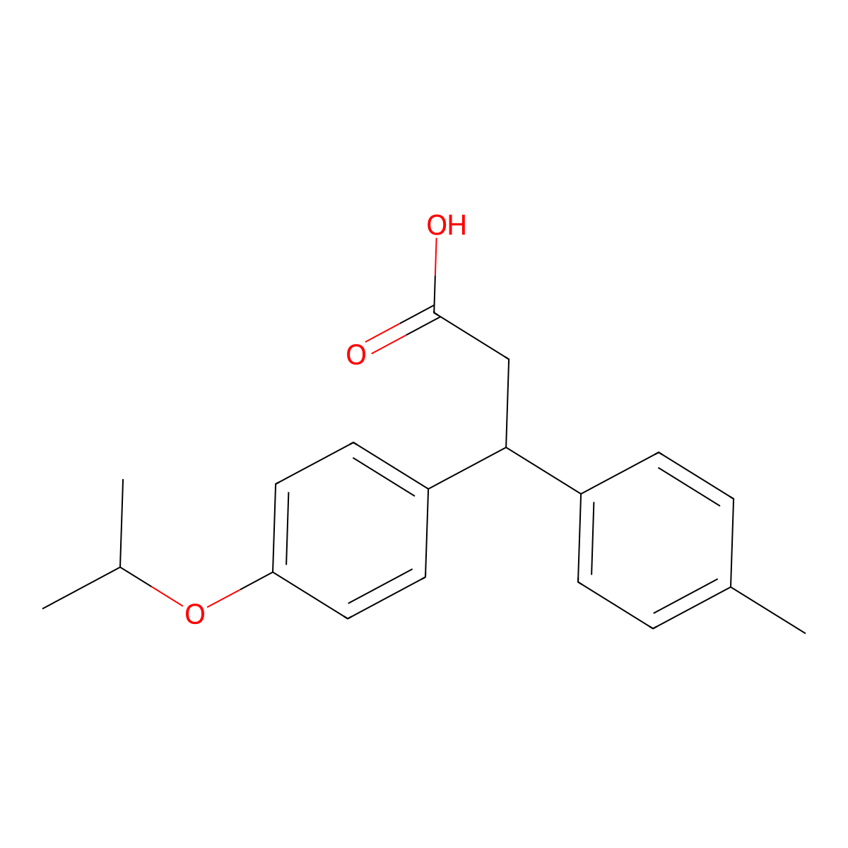 3-(4-methylphenyl)-3-(4-propan-2-yloxyphenyl)propanoic Acid molecular structure, CAS 671766-57-7