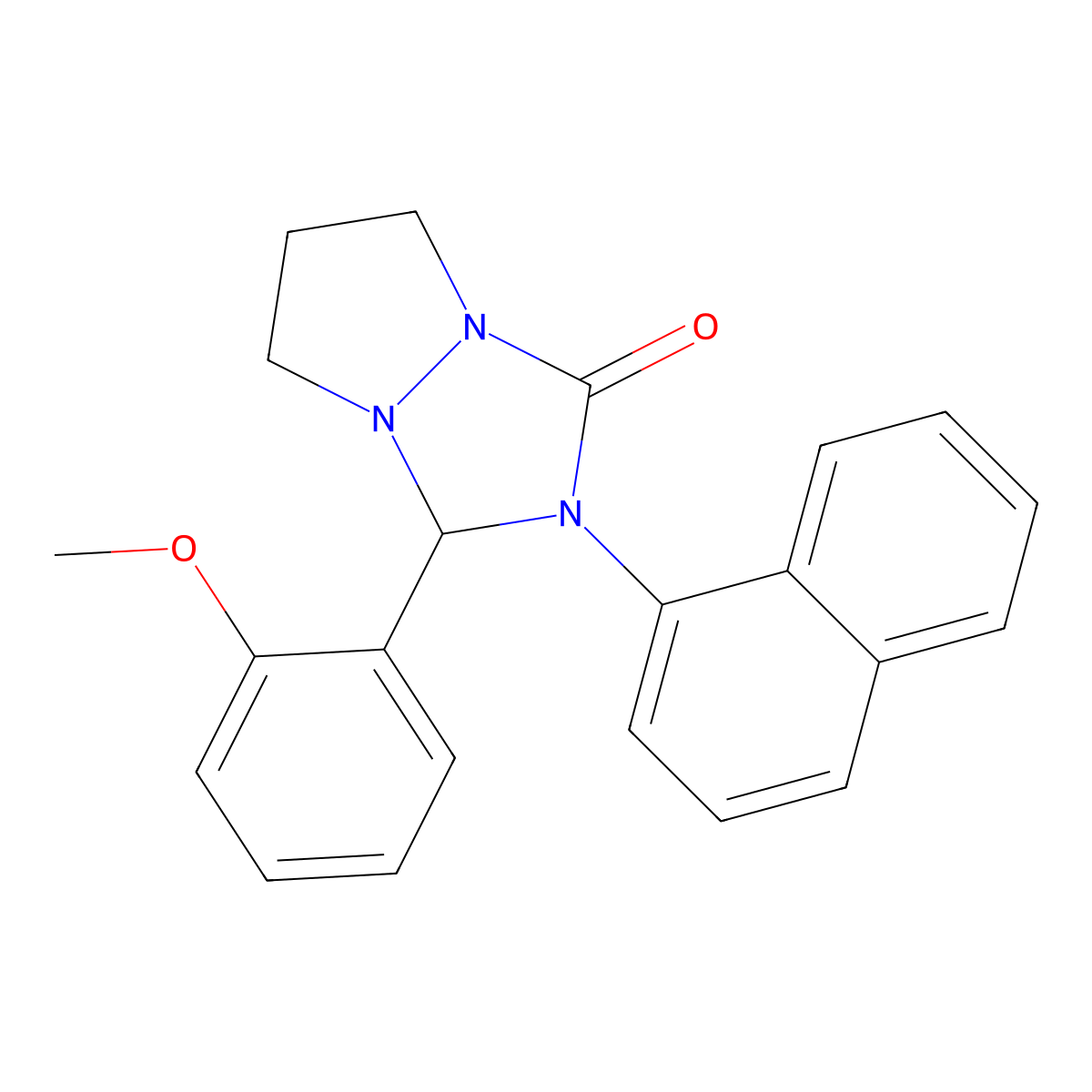 1-(2-Methoxyphenyl)-2-naphthalen-1-yl-1,5,6,7-tetrahydropyrazolo[1,2-a][1,2,4]triazol-3-one molecular structure, CAS 671766-69-1