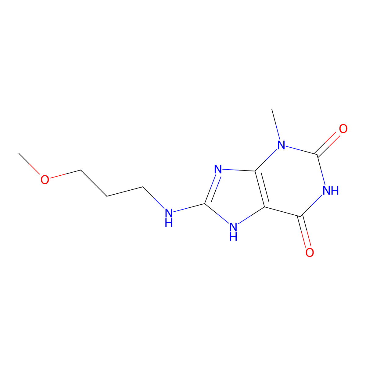 8-(3-Methoxy-propylamino)-3-methyl-3,7-dihydro-purine-2,6-dione molecular structure, CAS 671767-51-4