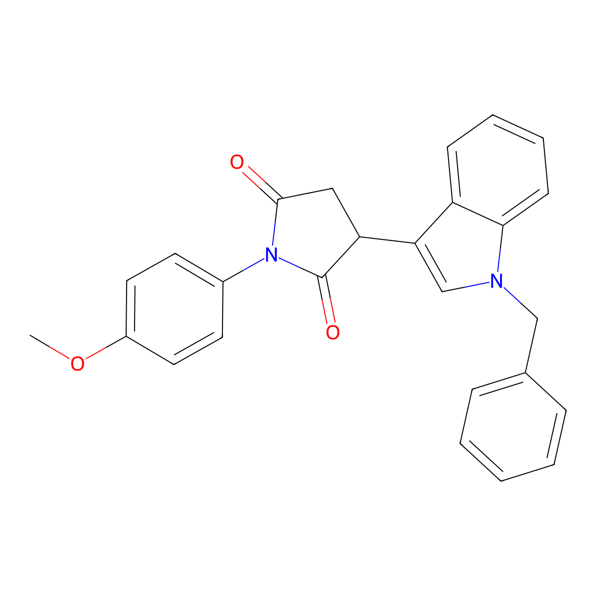 3-(1-benzyl-1H-indol-3-yl)-1-(4-methoxyphenyl)pyrrolidine-2,5-dione molecular structure, CAS 671767-70-7