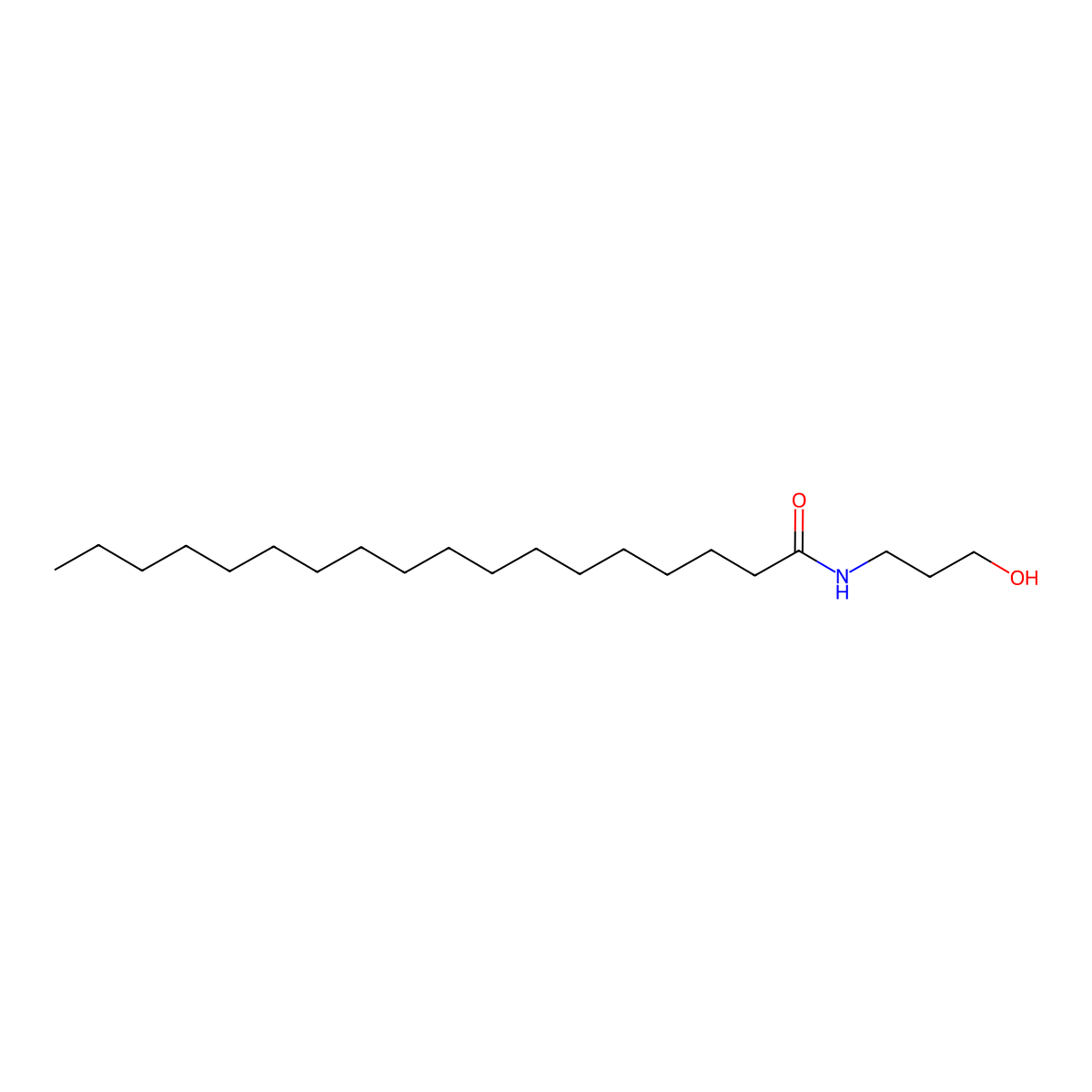 N-(3-Hydroxypropyl)octadecanamide molecular structure, CAS 67177-07-5