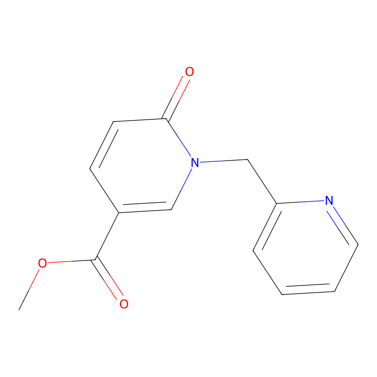 Methyl 6-oxo-1-(pyridin-2-ylmethyl)pyridine-3-carboxylate molecular structure, CAS 671772-68-2