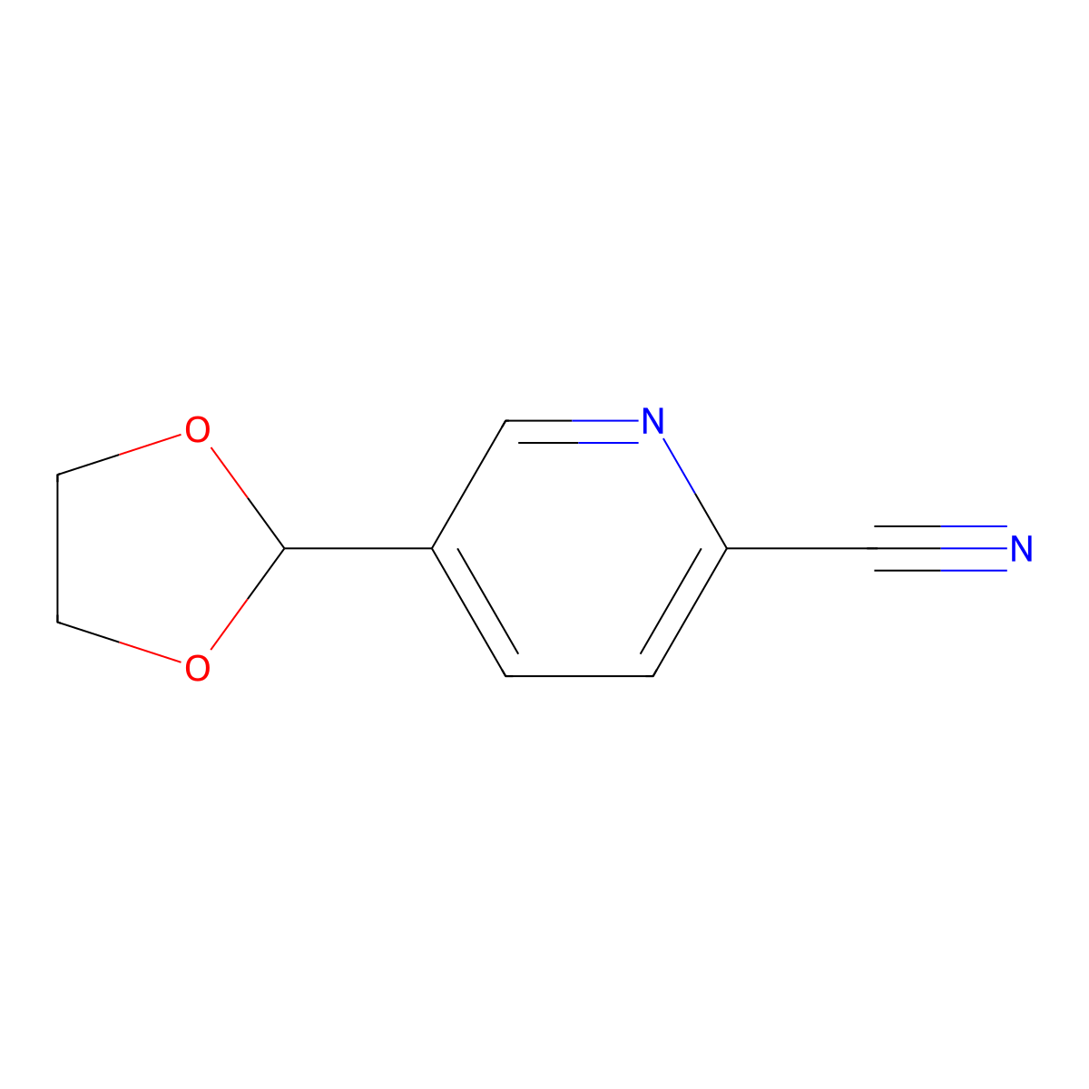 5-(1,3-Dioxolan-2-yl)picolinonitrile molecular structure, CAS 671776-91-3