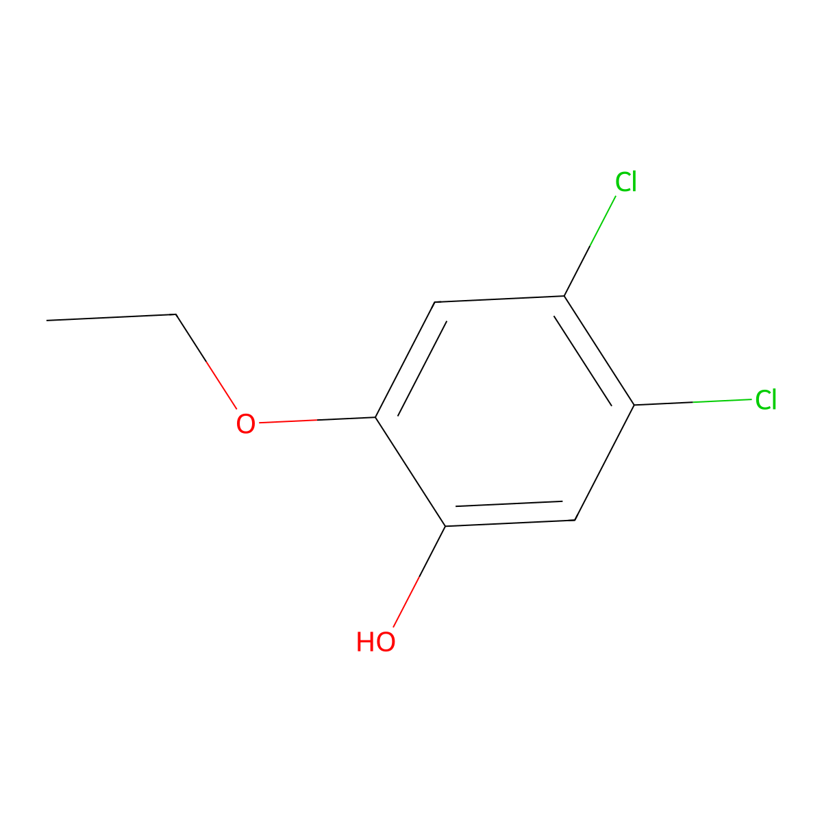 Phenol, 4,5-dichloro-2-ethoxy-(5CI) molecular structure, CAS 671779-34-3