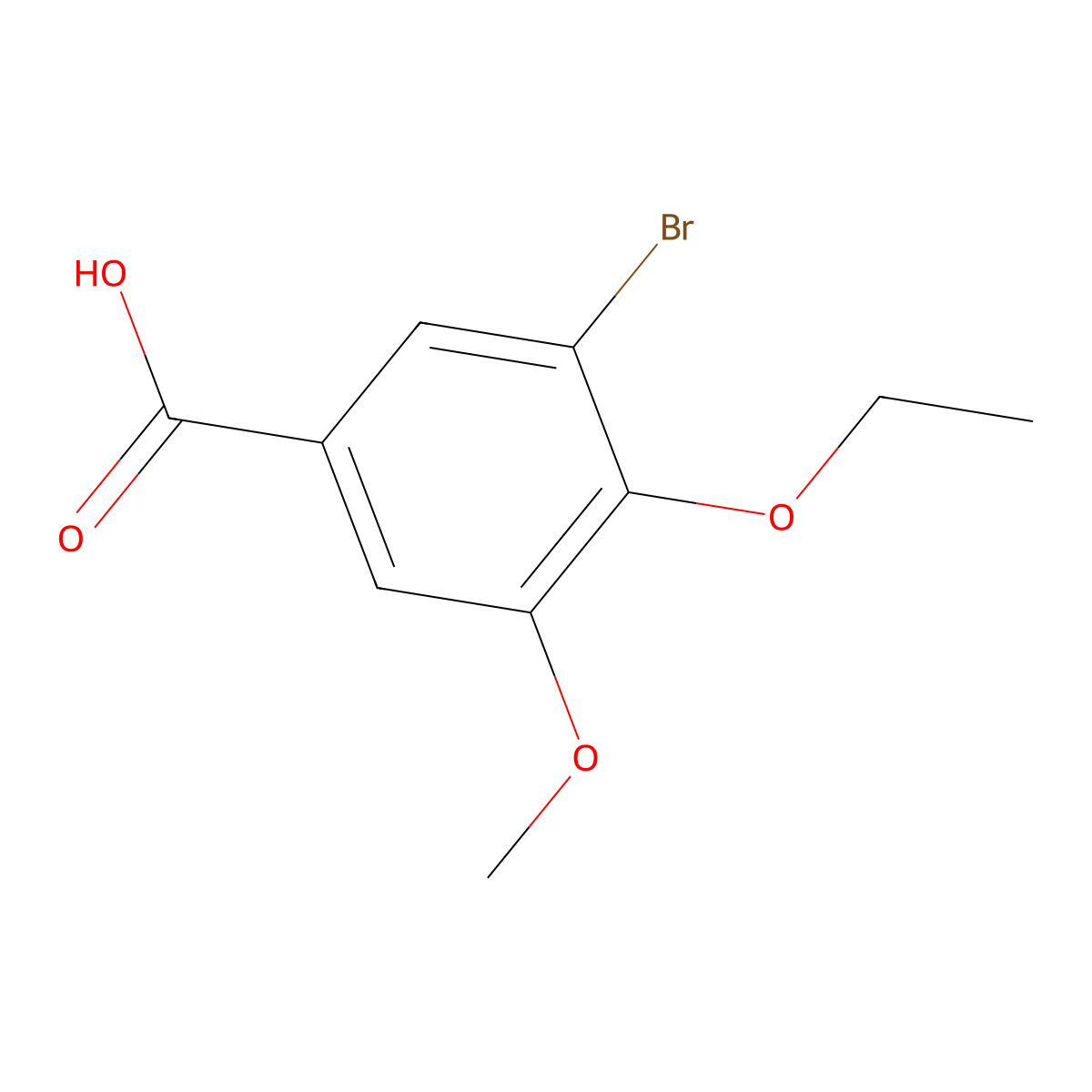 3-Bromo-4-ethoxy-5-methoxybenzoic acid molecular structure, CAS 671790-48-0
