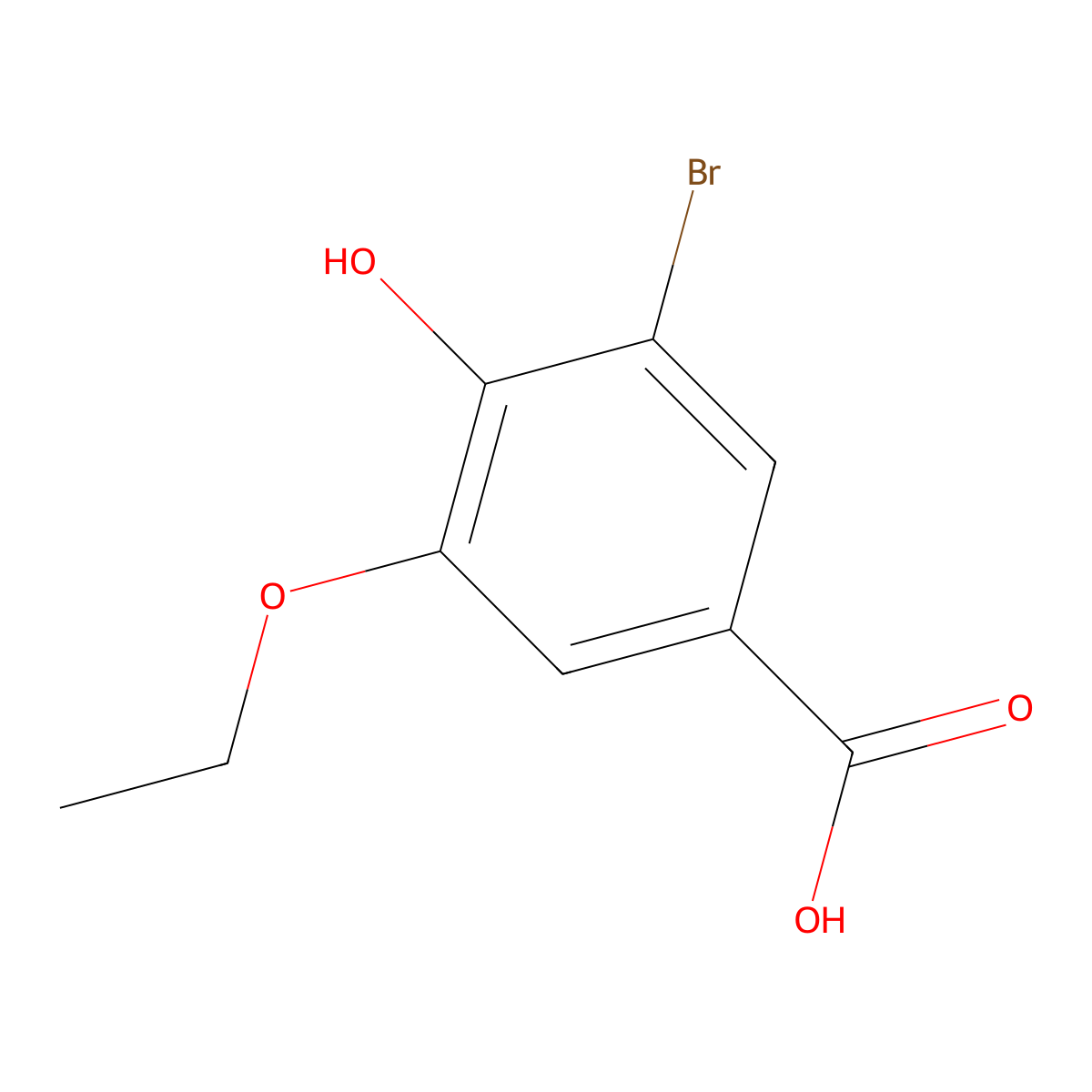3-Bromo-5-ethoxy-4-hydroxybenzoic acid molecular structure, CAS 671790-53-7
