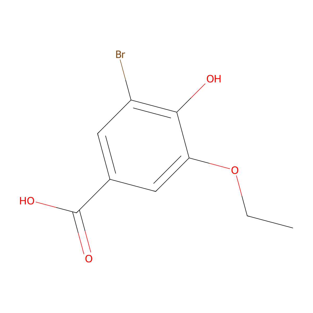 3-Bromo-5-ethoxy-4-hydroxybenzoic acid molecular structure, CAS 671790-53-7