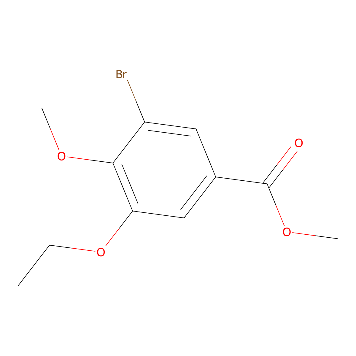 Methyl 3-bromo-5-ethoxy-4-methoxybenzoate molecular structure, CAS 671790-57-1