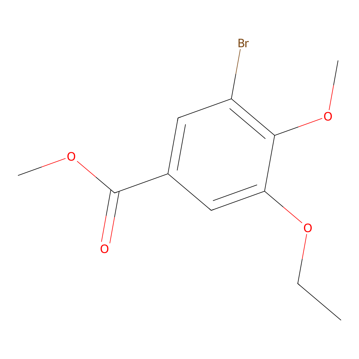 Methyl 3-bromo-5-ethoxy-4-methoxybenzoate molecular structure, CAS 671790-57-1