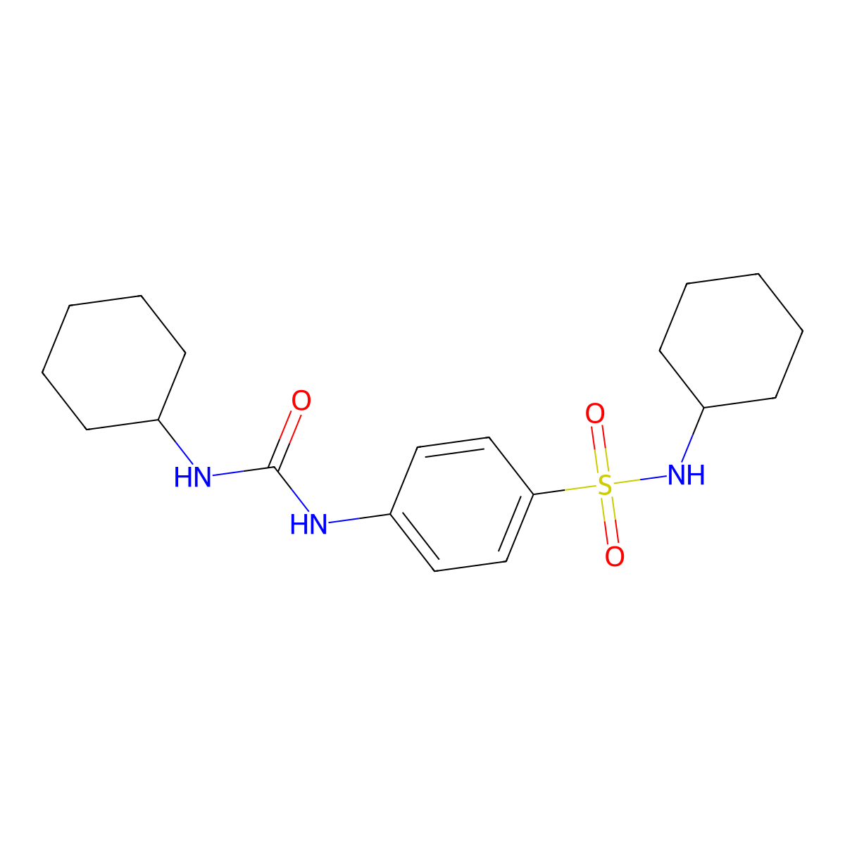 1-Cyclohexyl-3-[4-(cyclohexylsulfamoyl)phenyl]urea molecular structure, CAS 671793-50-3