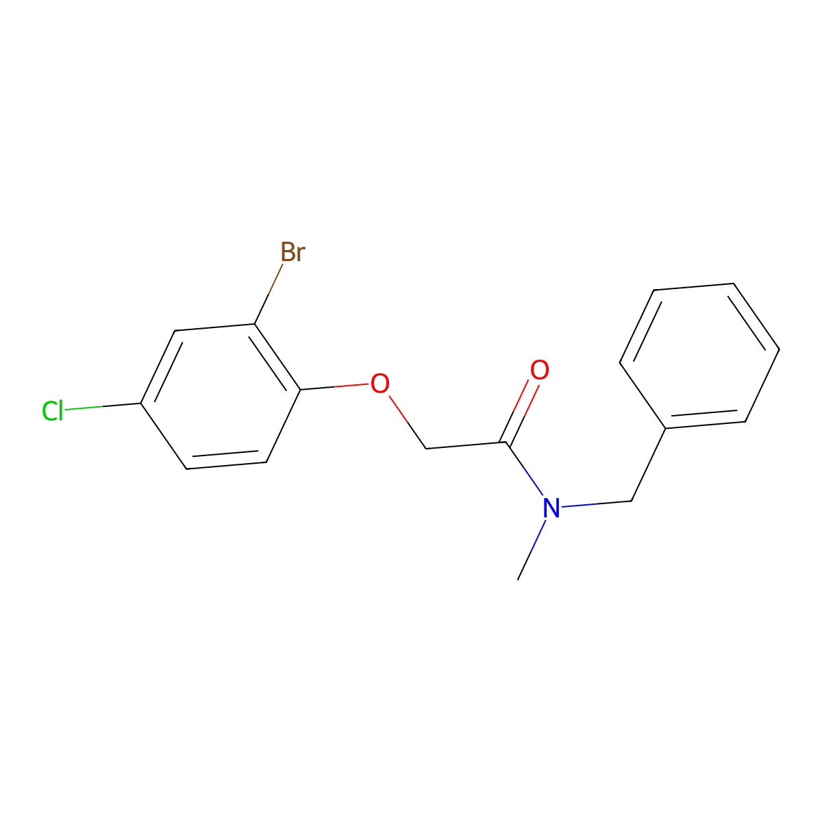 N-benzyl-2-(2-bromo-4-chlorophenoxy)-N-methylacetamide molecular structure, CAS 671793-52-5