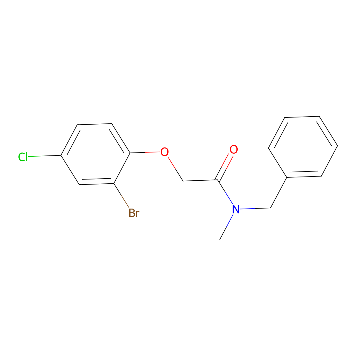 N-benzyl-2-(2-bromo-4-chlorophenoxy)-N-methylacetamide molecular structure, CAS 671793-52-5
