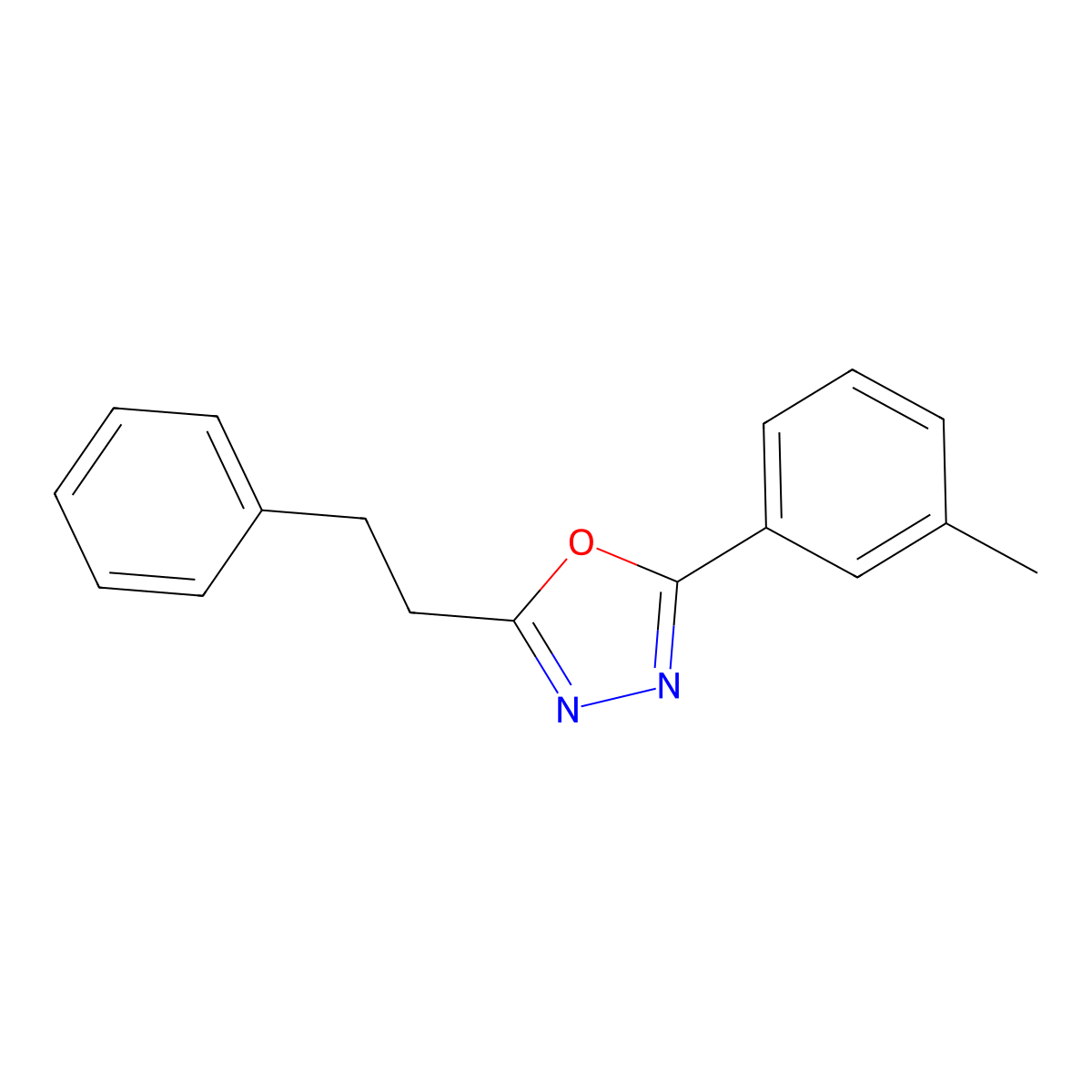 2-(3-Methylphenyl)-5-(2-phenylethyl)-1,3,4-oxadiazole molecular structure, CAS 671794-01-7
