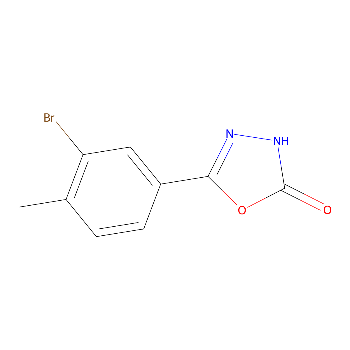 5-(3-Bromo-4-methylphenyl)-1,3,4-oxadiazol-2-ol molecular structure, CAS 671794-35-7