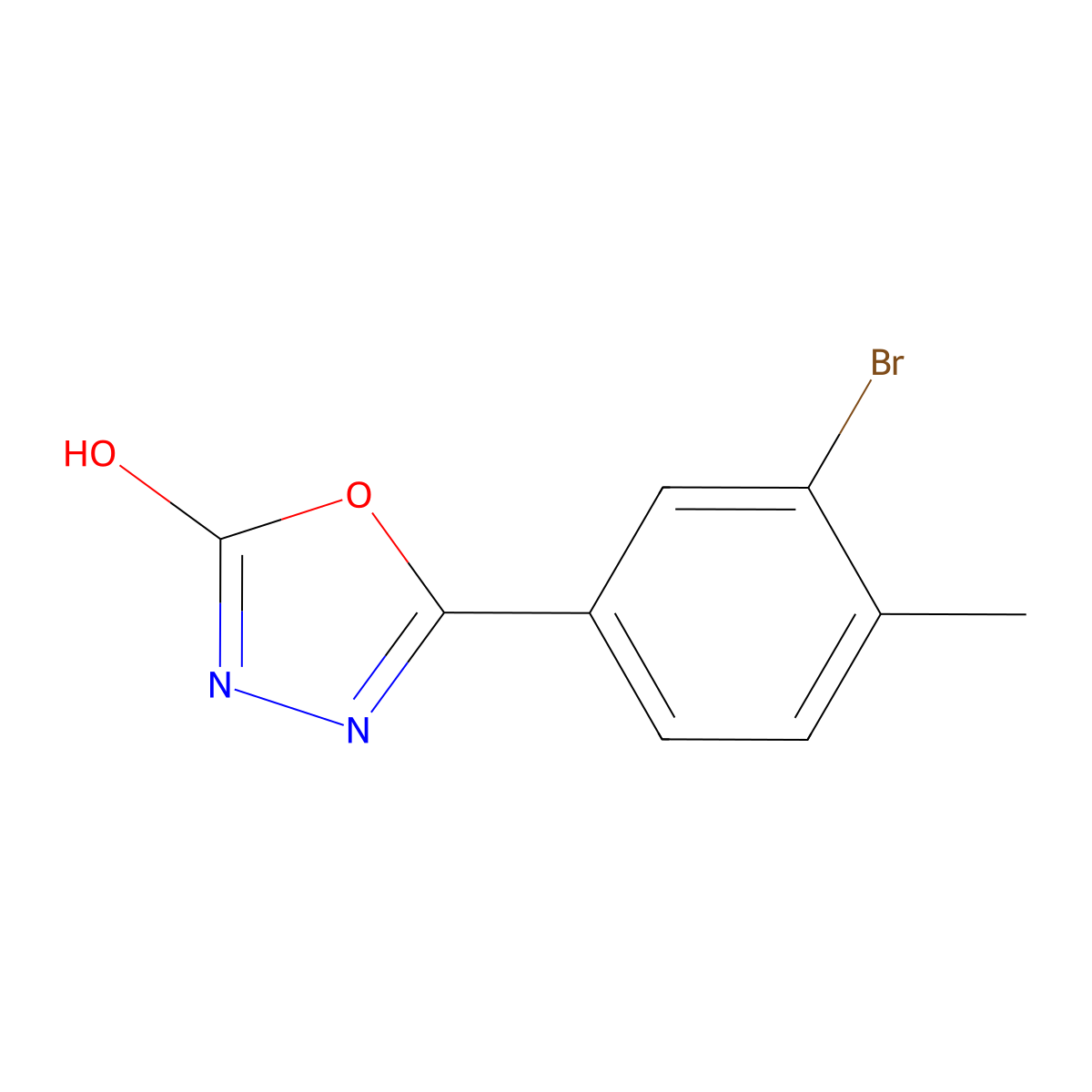 5-(3-Bromo-4-methylphenyl)-1,3,4-oxadiazol-2-ol molecular structure, CAS 671794-35-7
