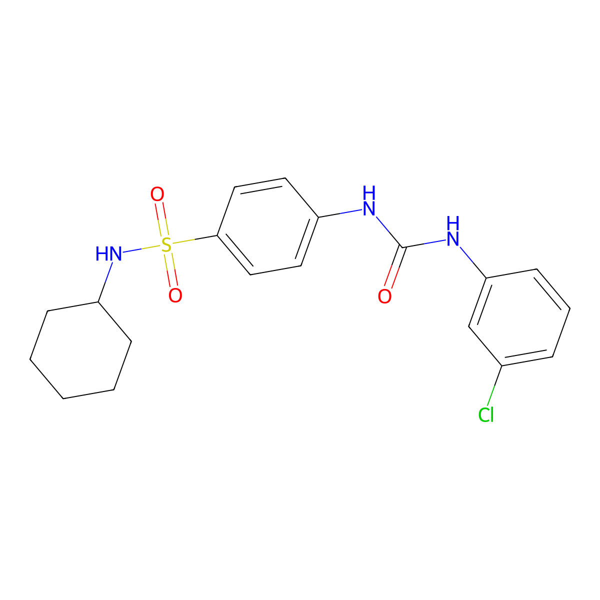 1-(3-Chlorophenyl)-3-[4-(cyclohexylsulfamoyl)phenyl]urea molecular structure, CAS 671794-37-9