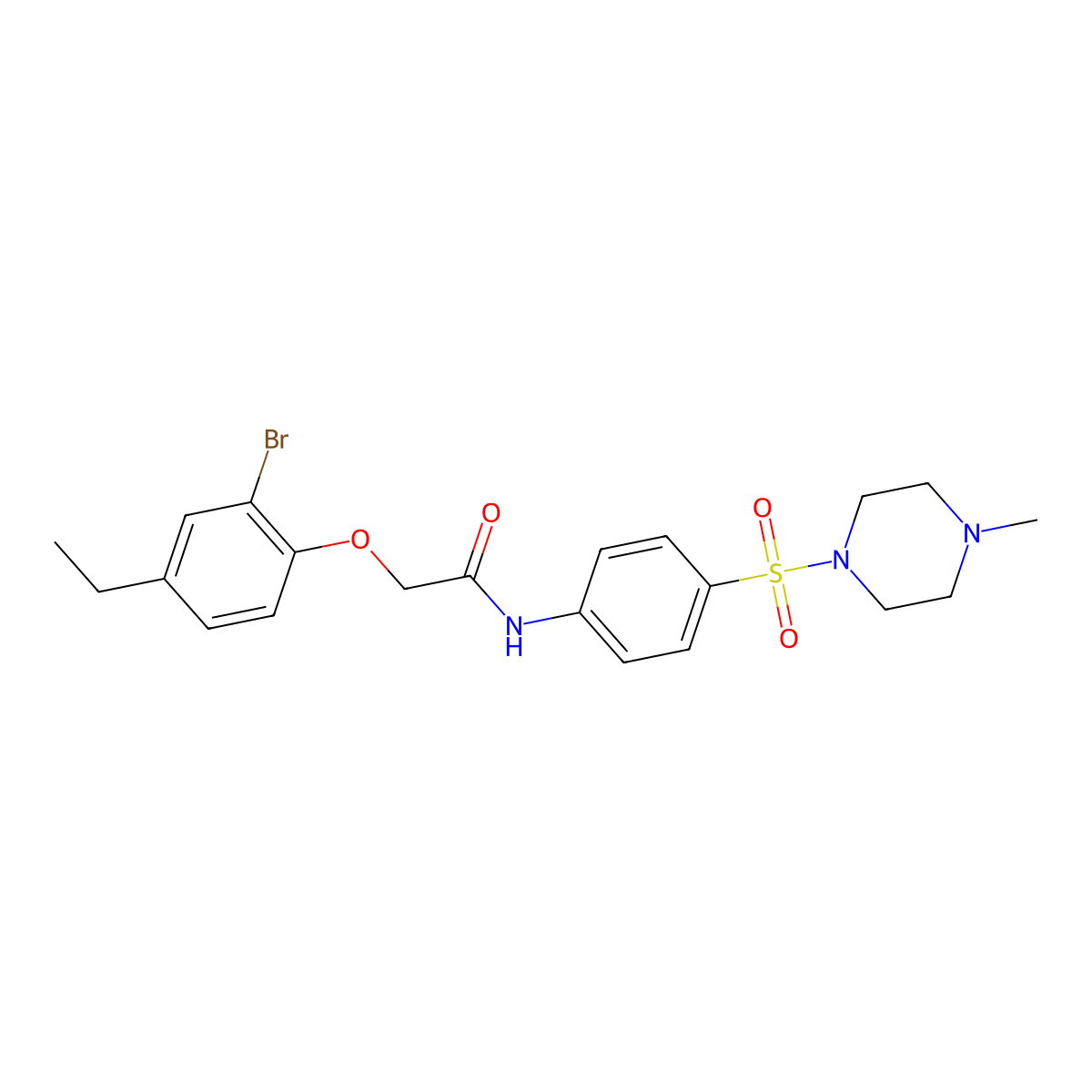 2-(2-bromo-4-ethylphenoxy)-N-{4-[(4-methyl-1-piperazinyl)sulfonyl]phenyl}acetamide molecular structure, CAS 671794-52-8