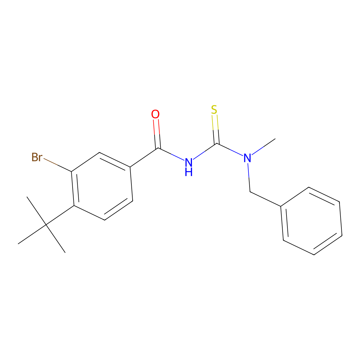N-[benzyl(methyl)carbamothioyl]-3-bromo-4-tert-butylbenzamide molecular structure, CAS 671794-53-9