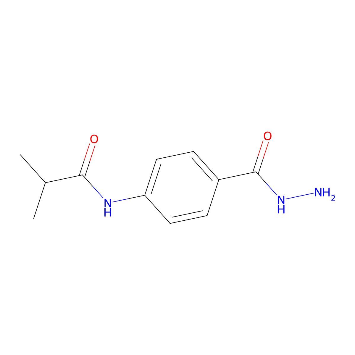 N-[4-(Hydrazinocarbonyl)phenyl]-2-methylpropanamide molecular structure, CAS 671794-57-3