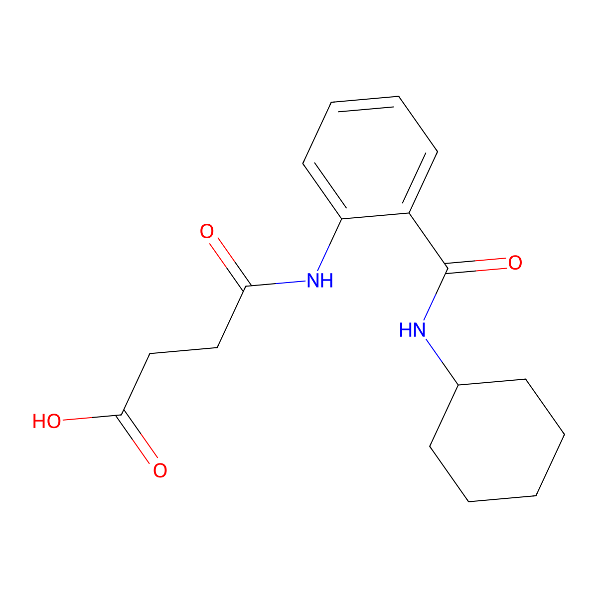4-((2-(Cyclohexylcarbamoyl)phenyl)amino)-4-oxobutanoic acid molecular structure, CAS 671794-63-1