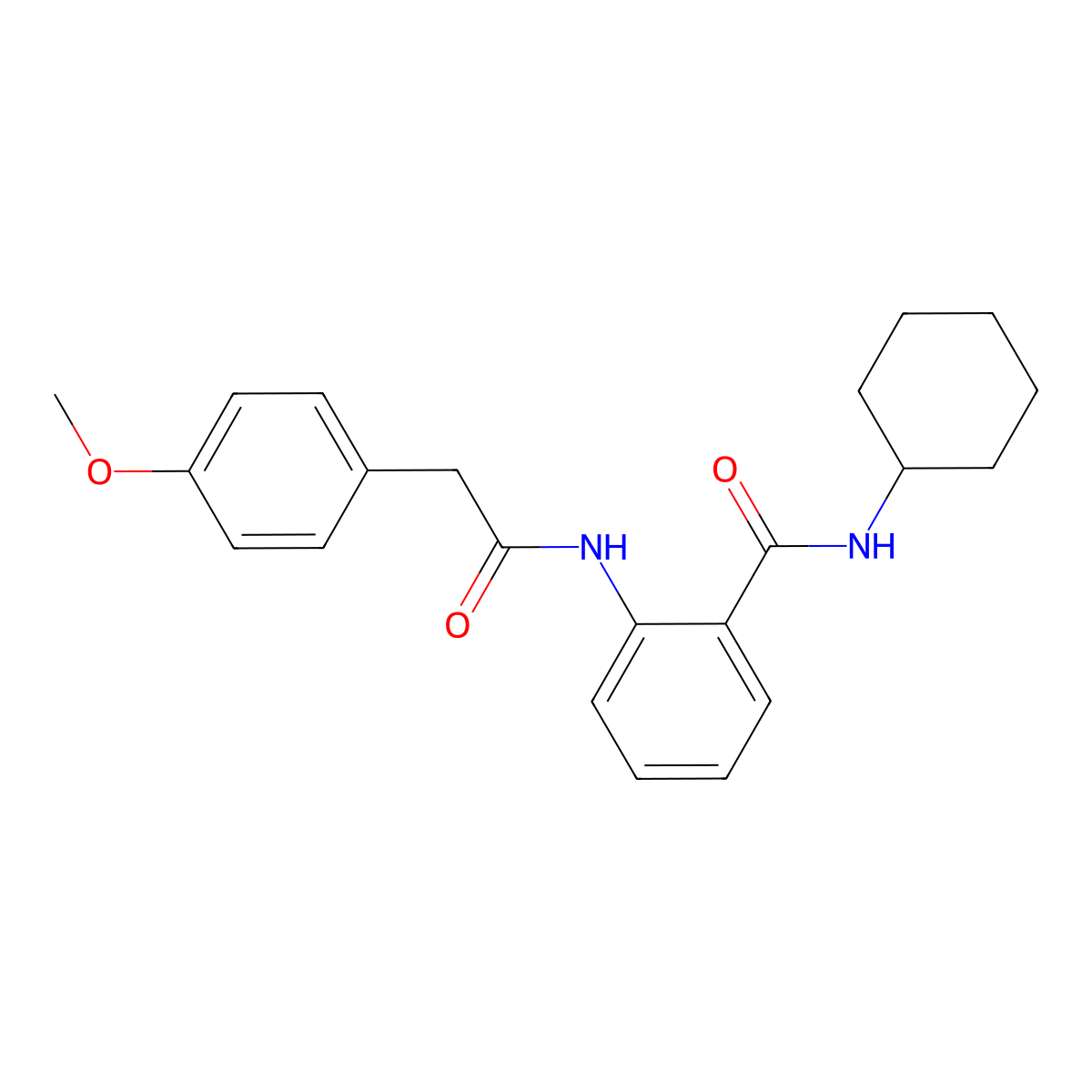 N-cyclohexyl-2-{[(4-methoxyphenyl)acetyl]amino}benzamide molecular structure, CAS 671794-64-2