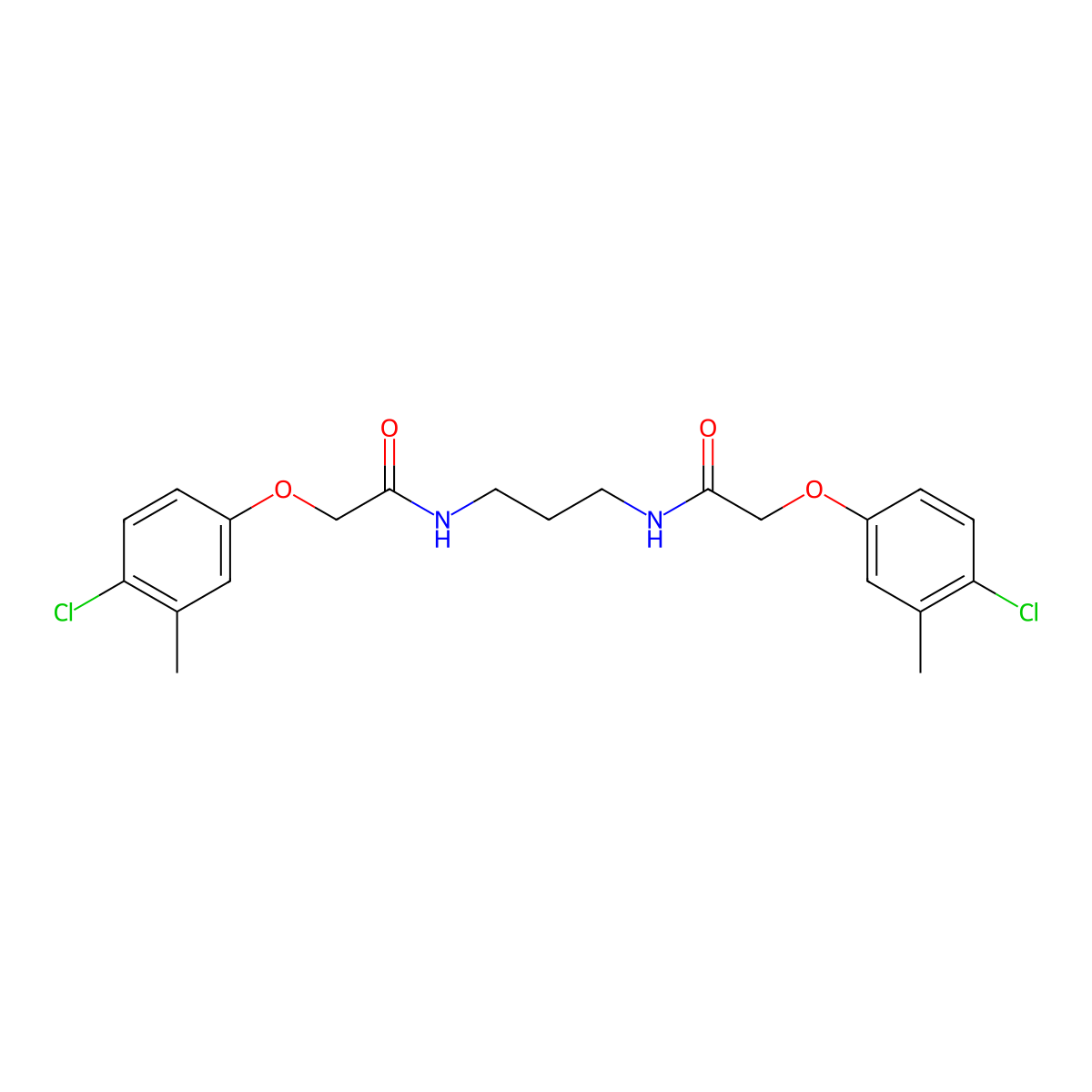 2-(4-chloro-3-methylphenoxy)-N-[3-[[2-(4-chloro-3-methylphenoxy)acetyl]amino]propyl]acetamide molecular structure, CAS 671794-67-5