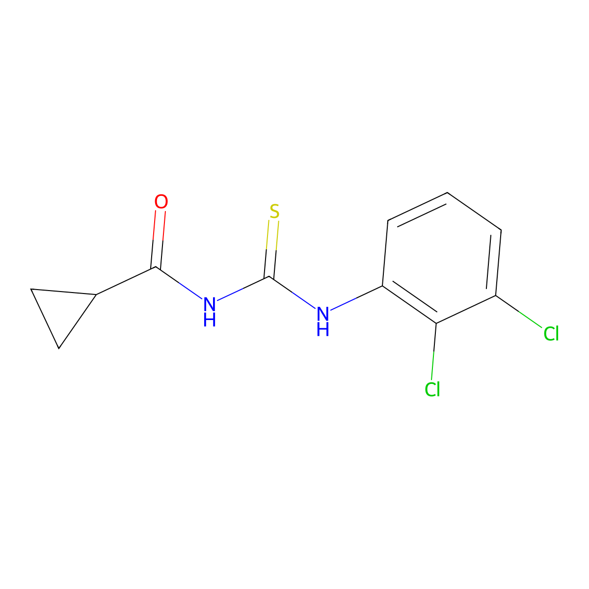 N-[[(2,3-Dichlorophenyl)amino]thioxomethyl]cyclopropanecarboxamide molecular structure, CAS 671794-75-5