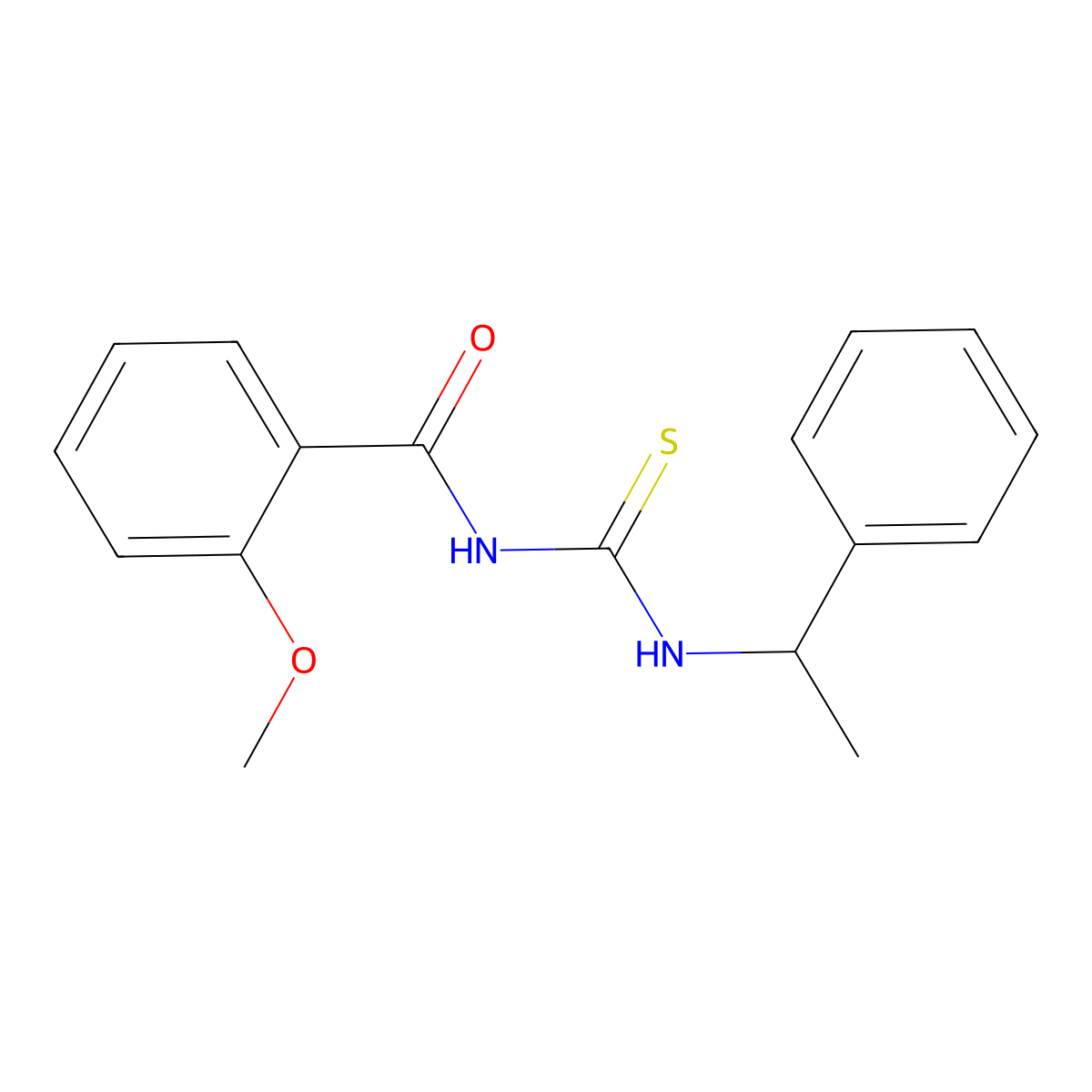 2-methoxy-N-(1-phenylethylcarbamothioyl)benzamide molecular structure, CAS 671794-77-7