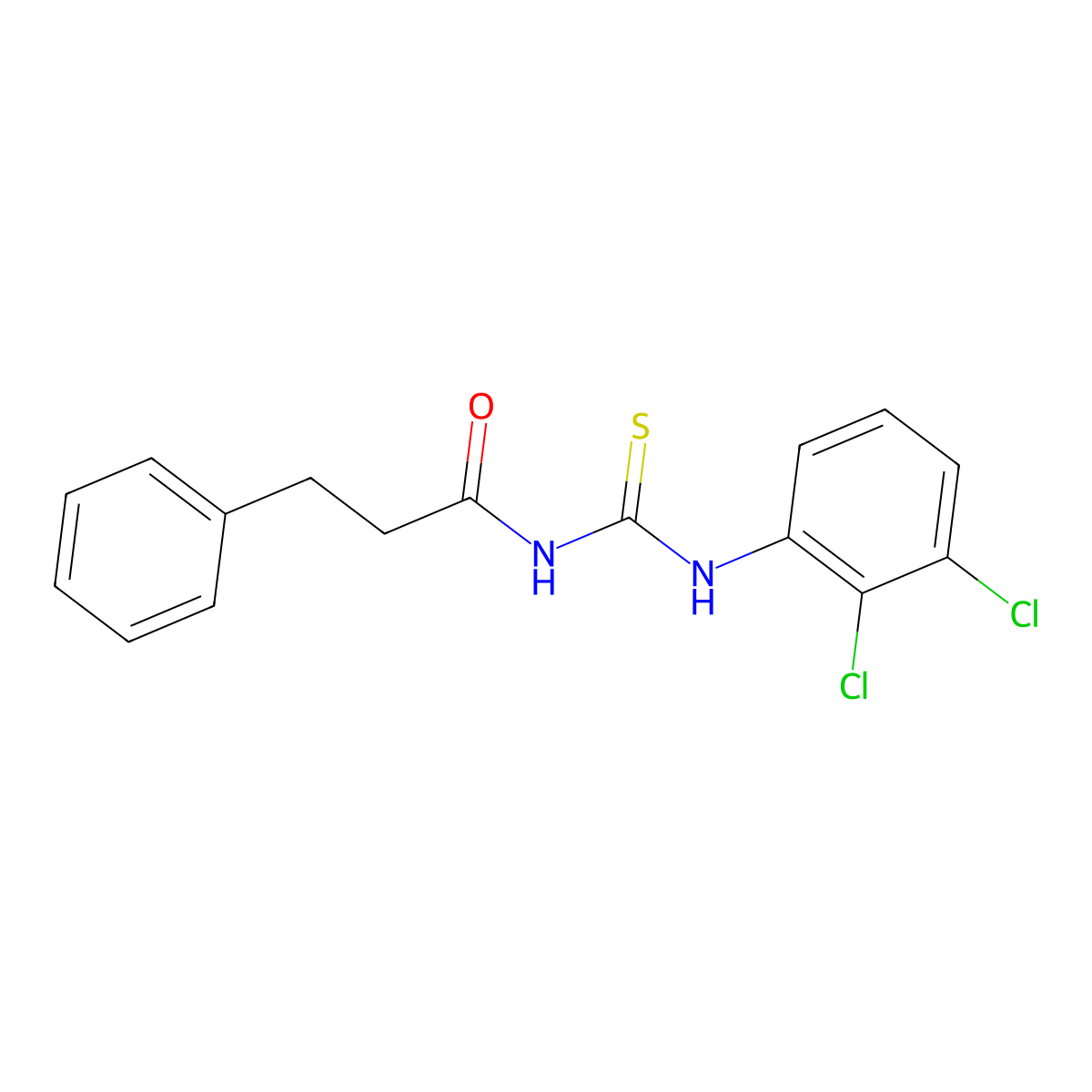 N-[(2,3-dichlorophenyl)carbamothioyl]-3-phenylpropanamide molecular structure, CAS 671794-79-9