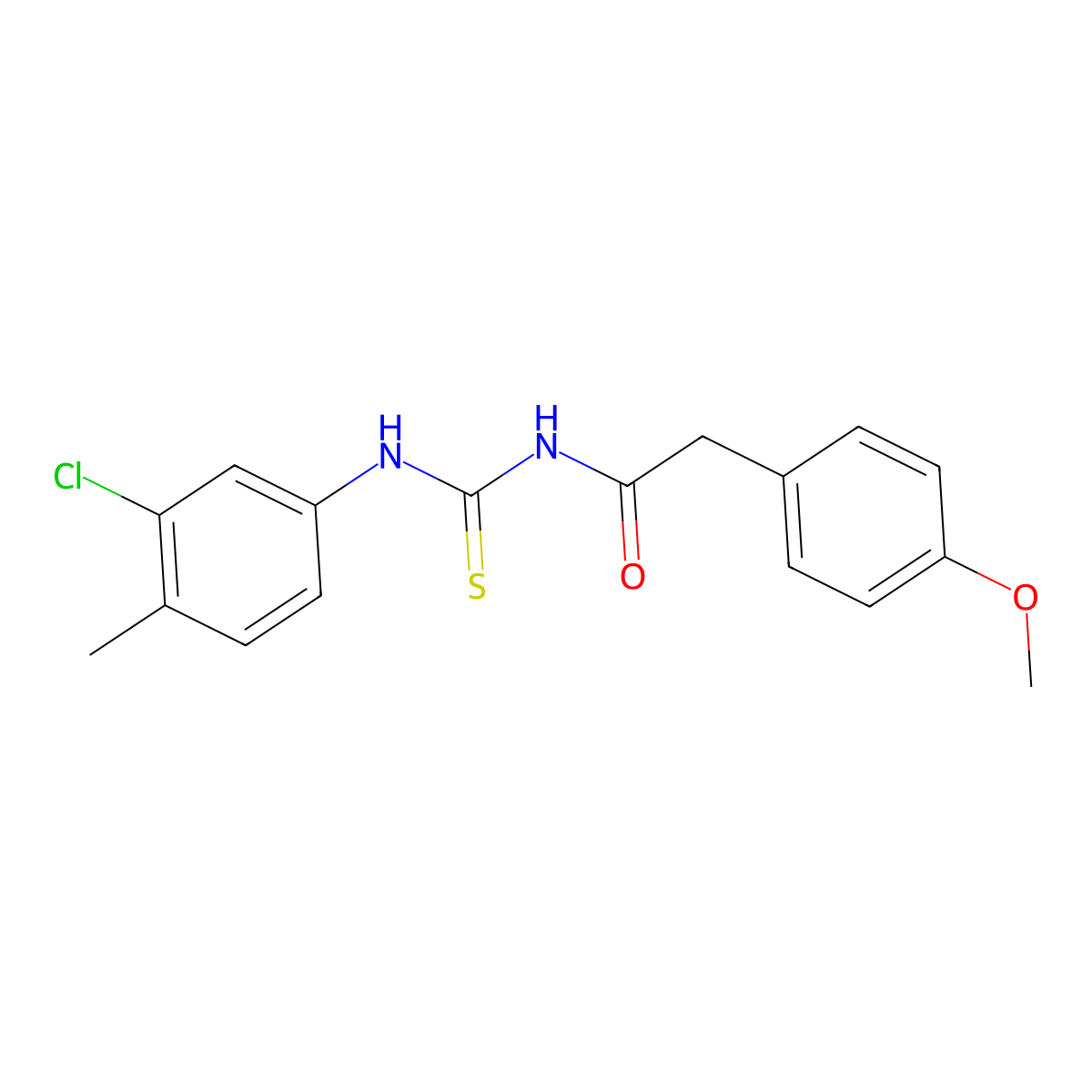 N-[(3-chloro-4-methylphenyl)carbamothioyl]-2-(4-methoxyphenyl)acetamide molecular structure, CAS 671794-82-4