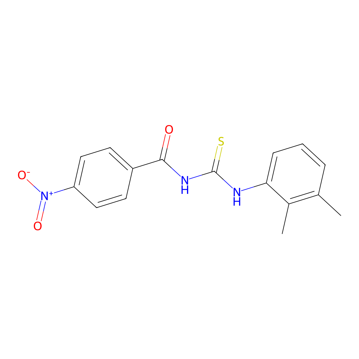 N-[(2,3-dimethylphenyl)carbamothioyl]-4-nitrobenzamide molecular structure, CAS 671794-85-7