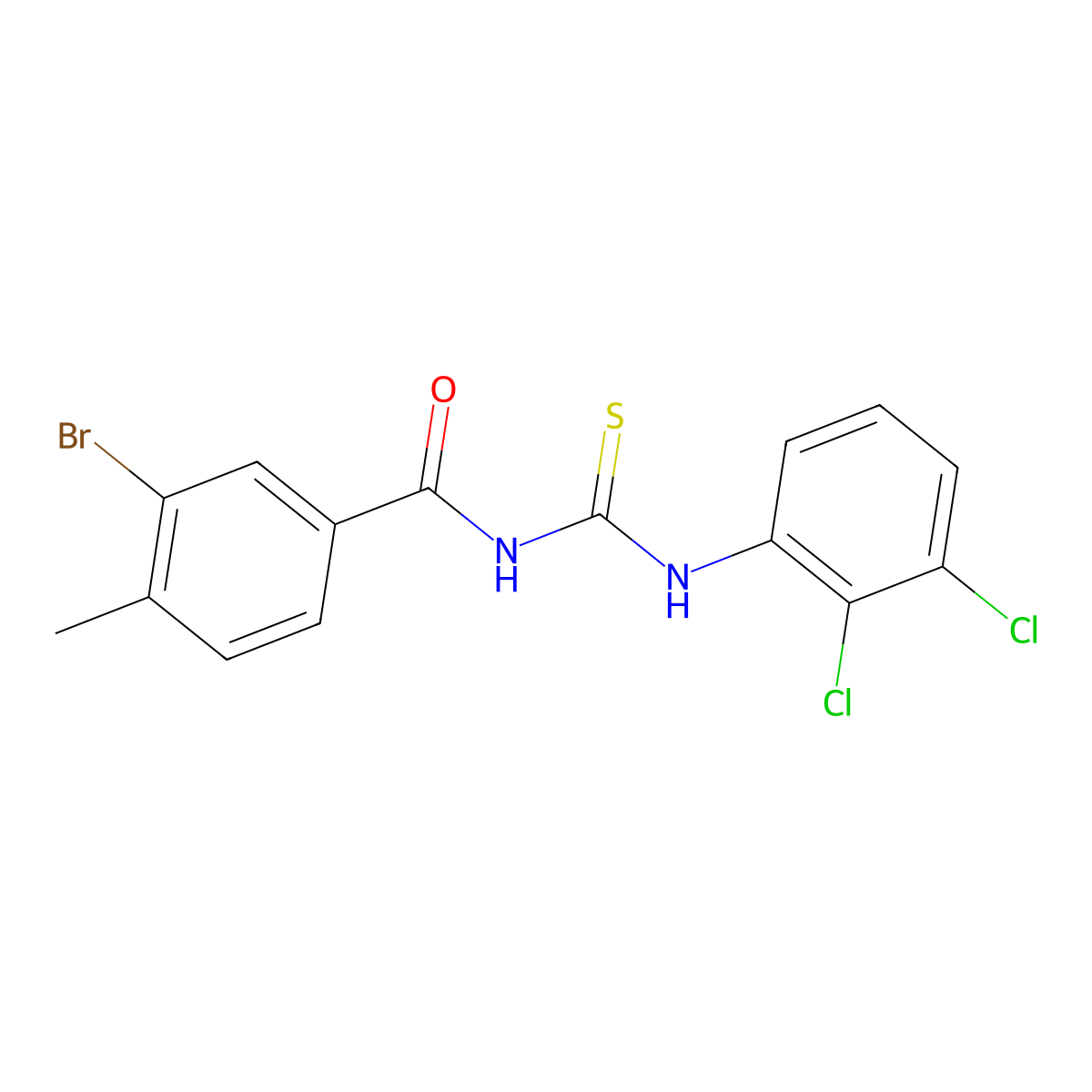 3-bromo-N-[(2,3-dichlorophenyl)carbamothioyl]-4-methylbenzamide molecular structure, CAS 671794-86-8