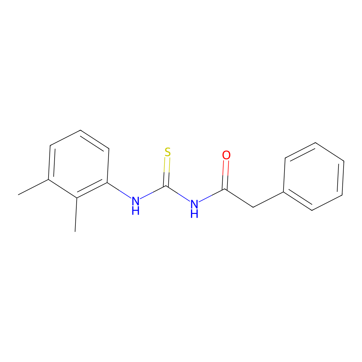 N-{[(2,3-dimethylphenyl)amino]carbonothioyl}-2-phenylacetamide molecular structure, CAS 671794-97-1