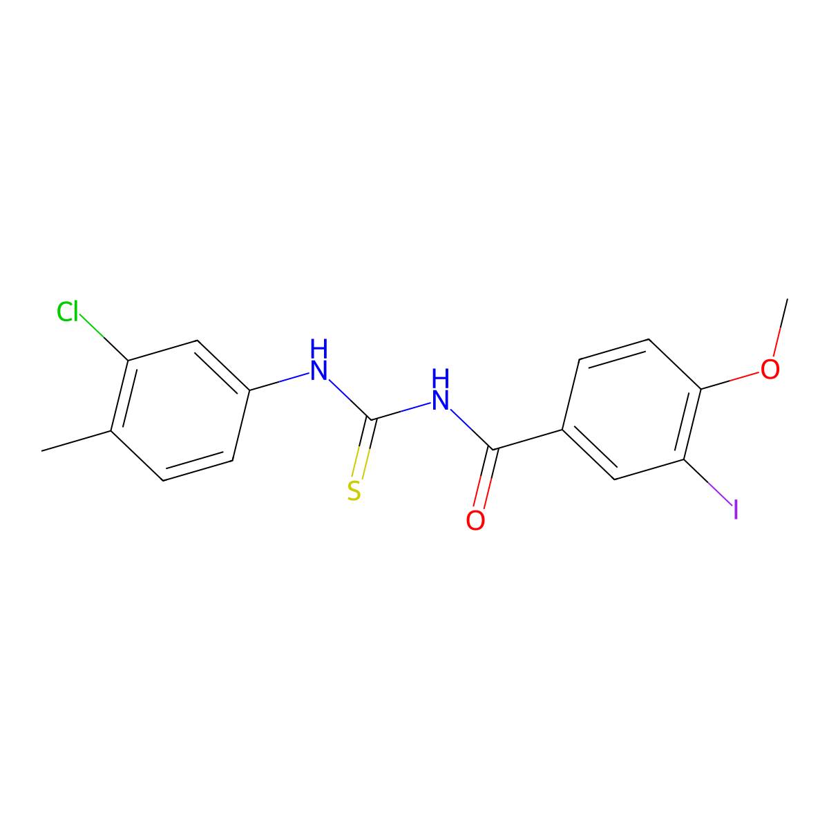 N-[(3-chloro-4-methylphenyl)carbamothioyl]-3-iodo-4-methoxybenzamide molecular structure, CAS 671794-99-3