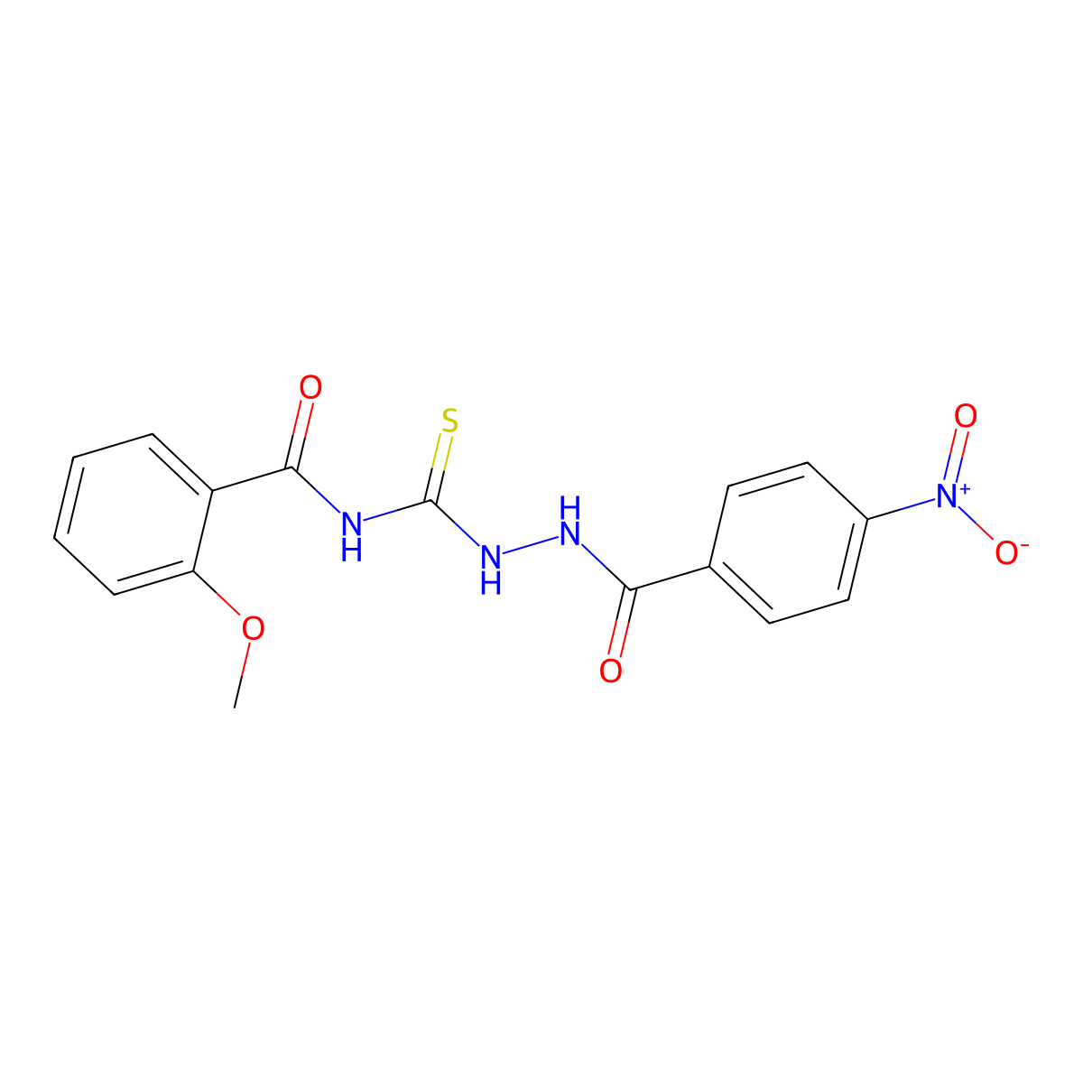 2-methoxy-N-[[(4-nitrobenzoyl)amino]carbamothioyl]benzamide molecular structure, CAS 671795-05-4