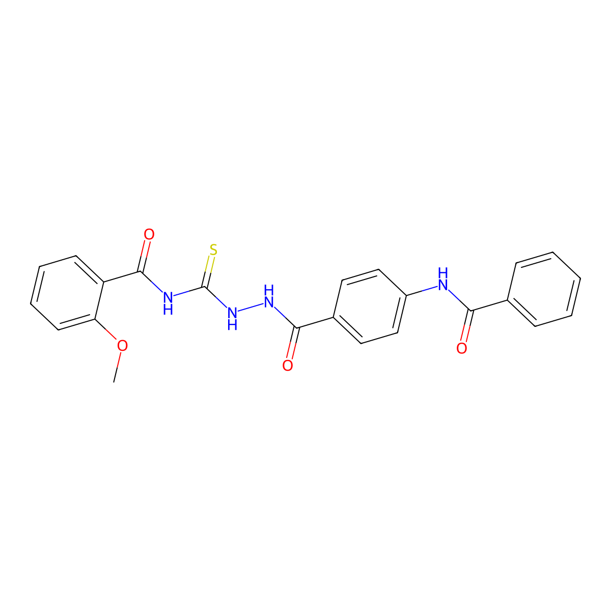 N-[[(4-benzamidobenzoyl)amino]carbamothioyl]-2-methoxybenzamide molecular structure, CAS 671795-07-6