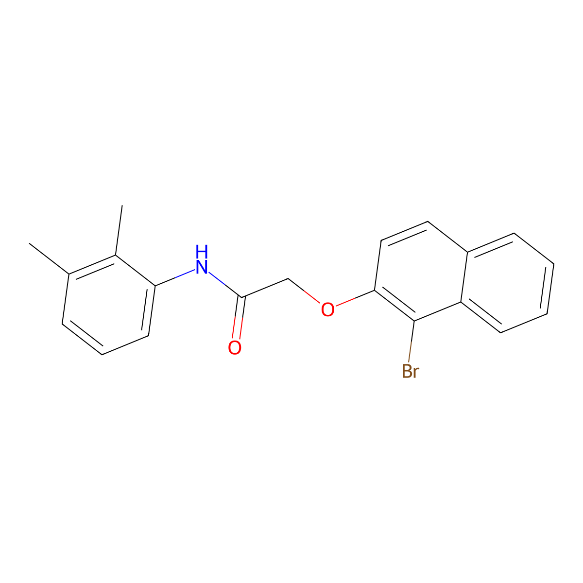 2-[(1-bromo-2-naphthyl)oxy]-N-(2,3-dimethylphenyl)acetamide molecular structure, CAS 671795-11-2