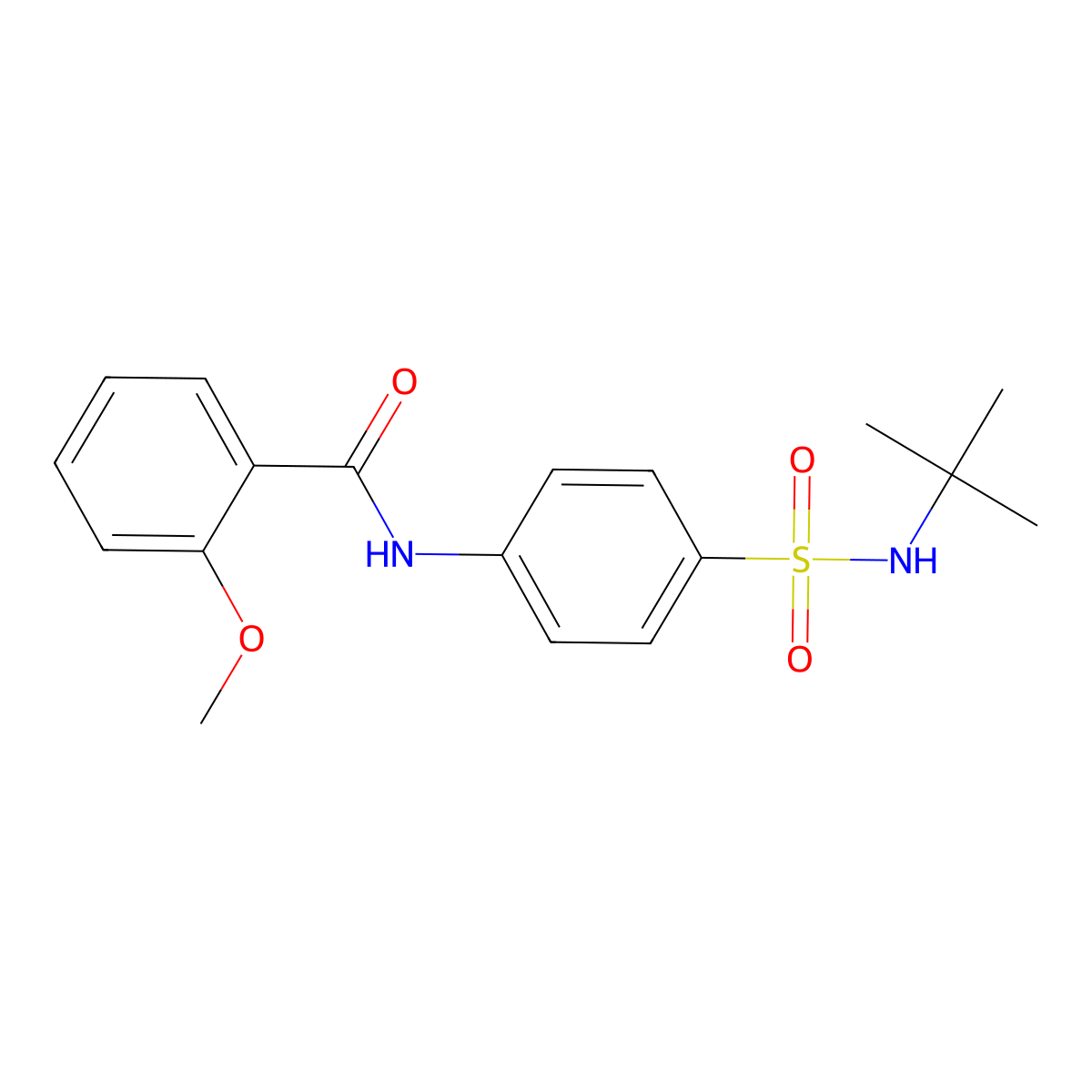 N-{4-[(tert-butylamino)sulfonyl]phenyl}-2-methoxybenzamide molecular structure, CAS 671795-15-6