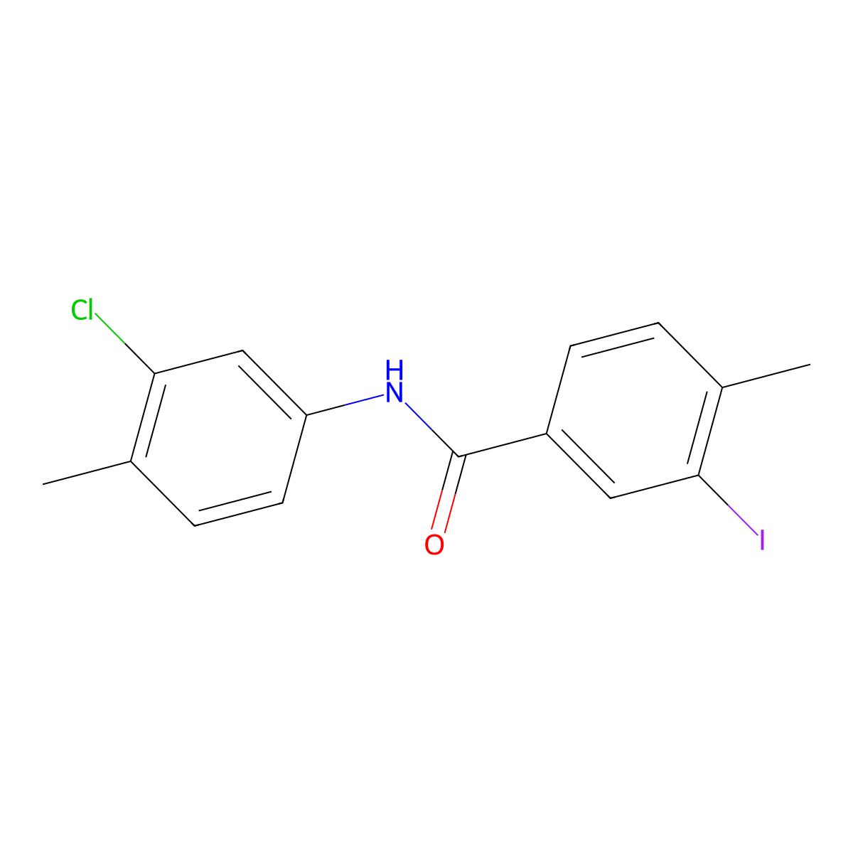 N-(3-chloro-4-methylphenyl)-3-iodo-4-methylbenzamide molecular structure, CAS 671795-17-8